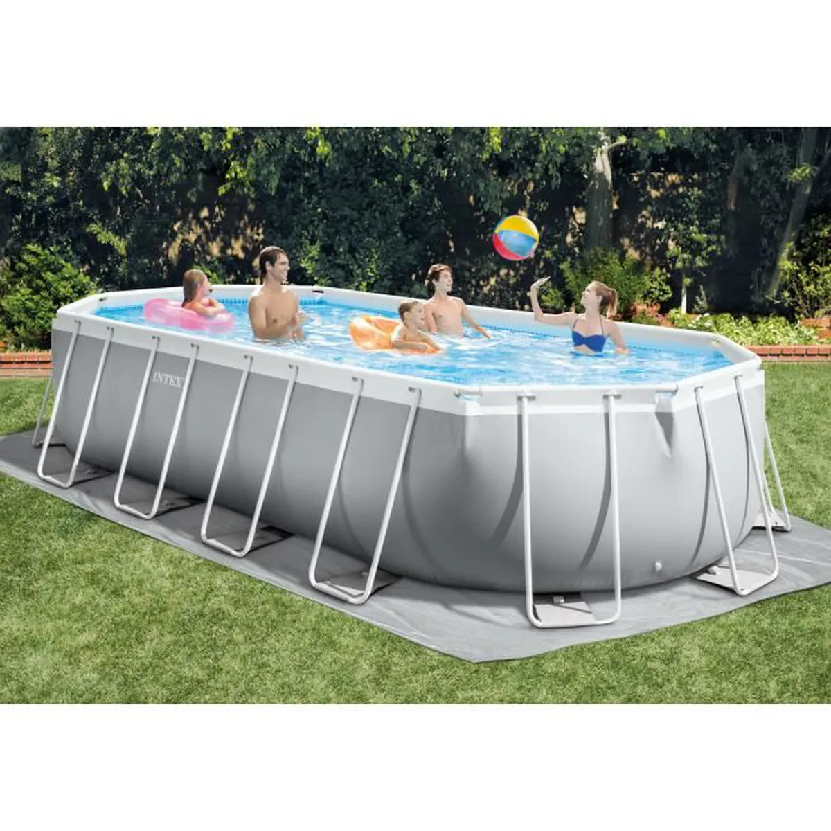 Kit piscine prism frame ovale tubulaire (l)6,10 x (l)3,05 x (h)1,22m et chauffage solaire