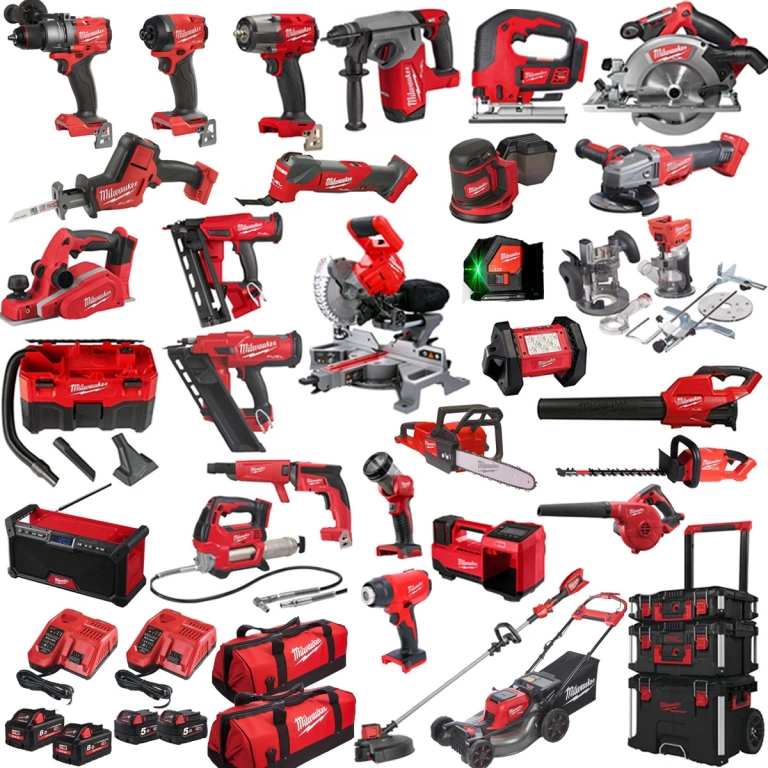 Milwaukee MILKIT30A Power Tool Kit 2-18V-5AH + 2-18V-HB8 Red Lithium Batteries 30 Pieces
