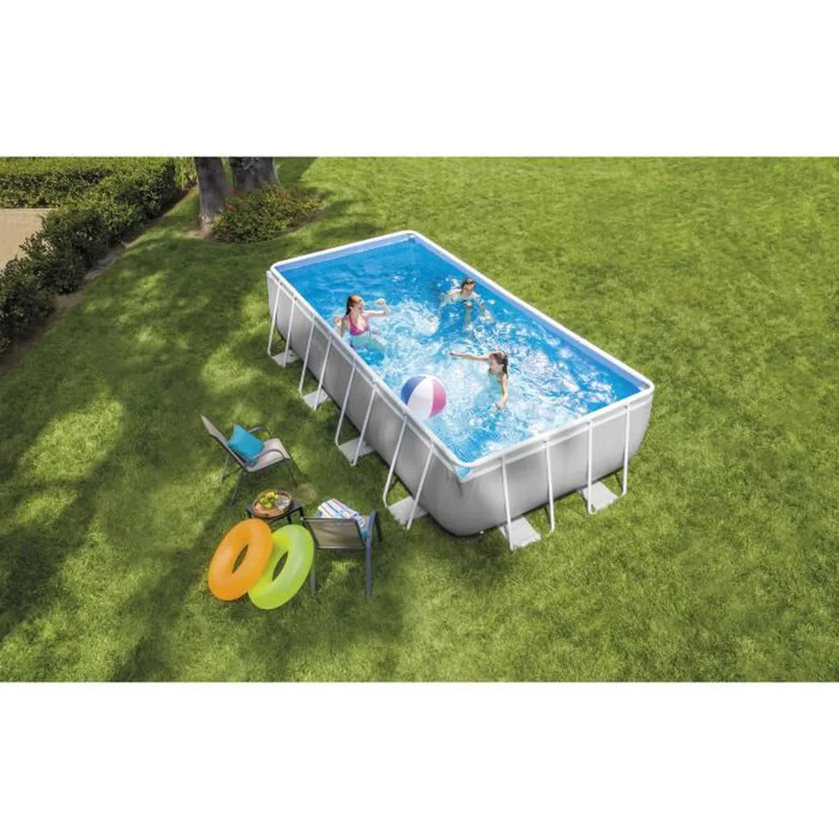 Kit piscine prism frame rectangulaire tubulaire 4,88 x 2,44 x 1,07m et Nettoyeur