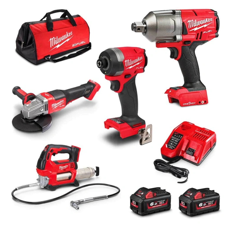 MILWAUKEE 18V FUEL™ 4 Piece 2 x 6.0Ah Combo Kit M18FPP4K3602B