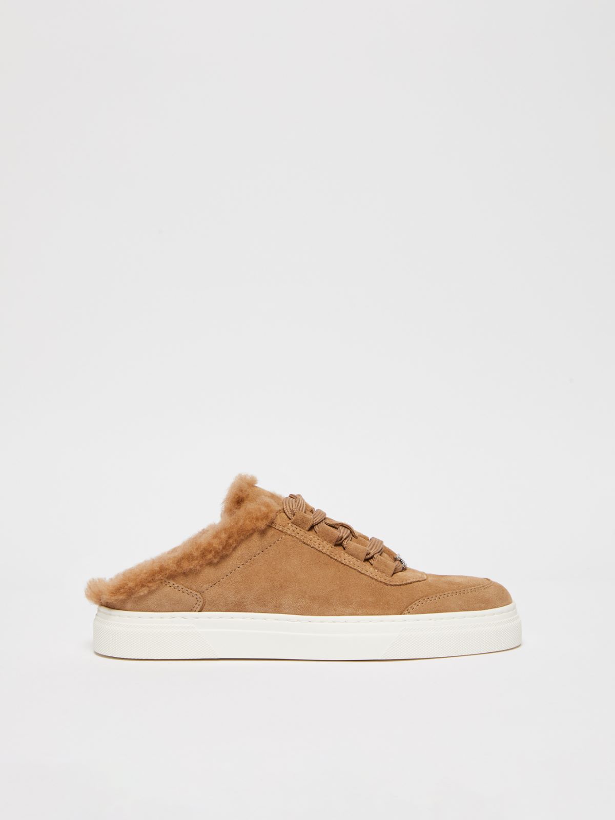 MAXMARA ACCESSORI Slide sneakers in suede and Teddy fabric