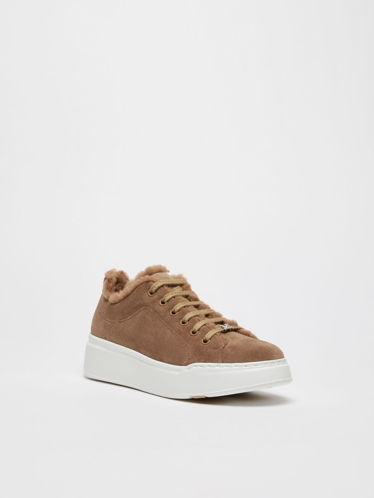 MAXMARA ACCESSORI Sneakers in suede and Teddy fabric