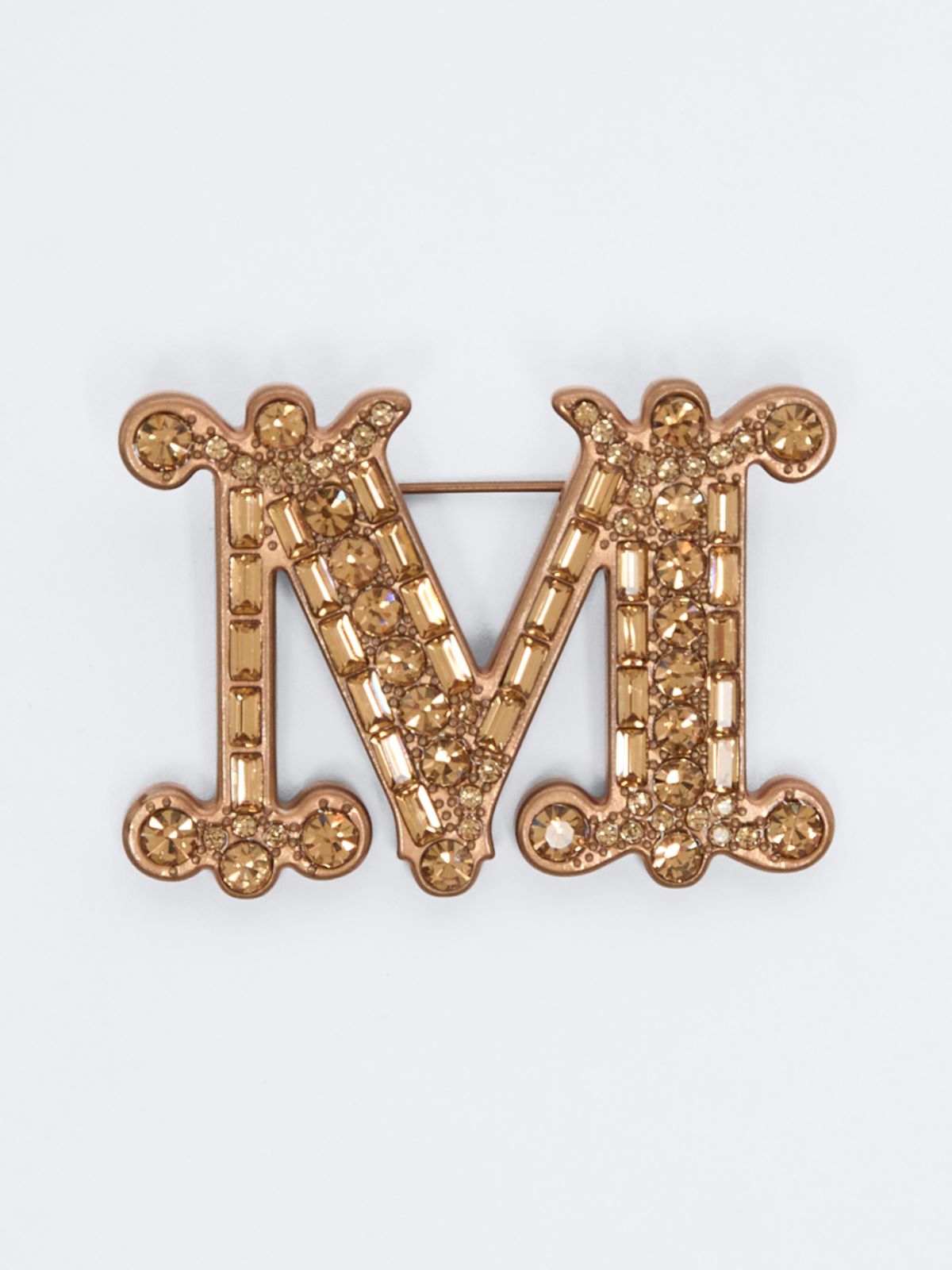 MAXMARA ACCESSORI Crystal-adorned Monogram brooch