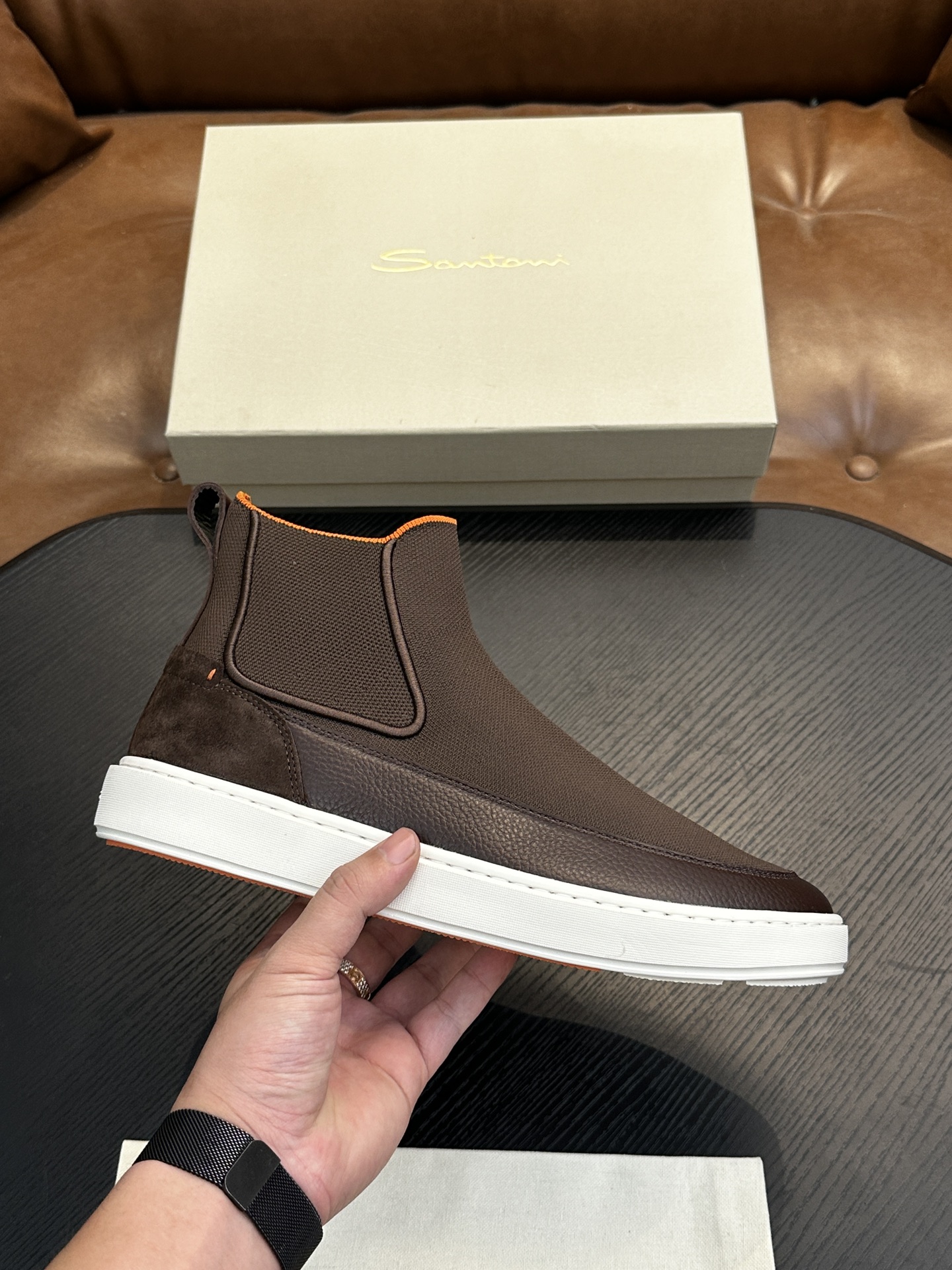 Santoni Italian Handcrafted Calfskin Men's Shoes