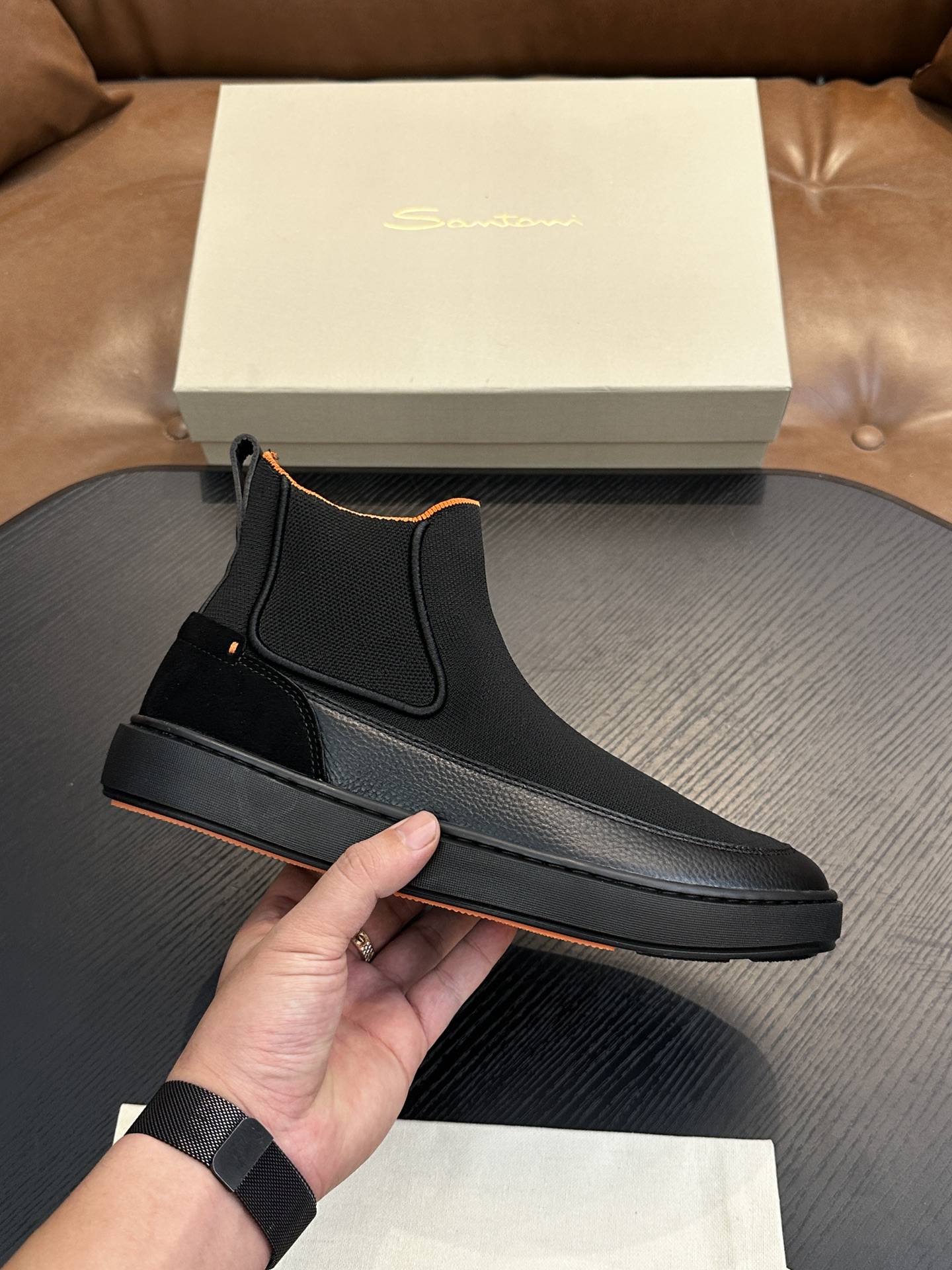 Santoni Italian Handcrafted Calfskin Men's Shoes