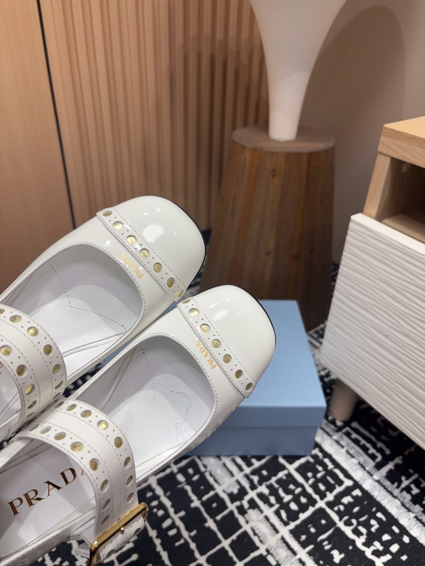 24Ss New Prada Mary Jane Chunky Heel Pumps