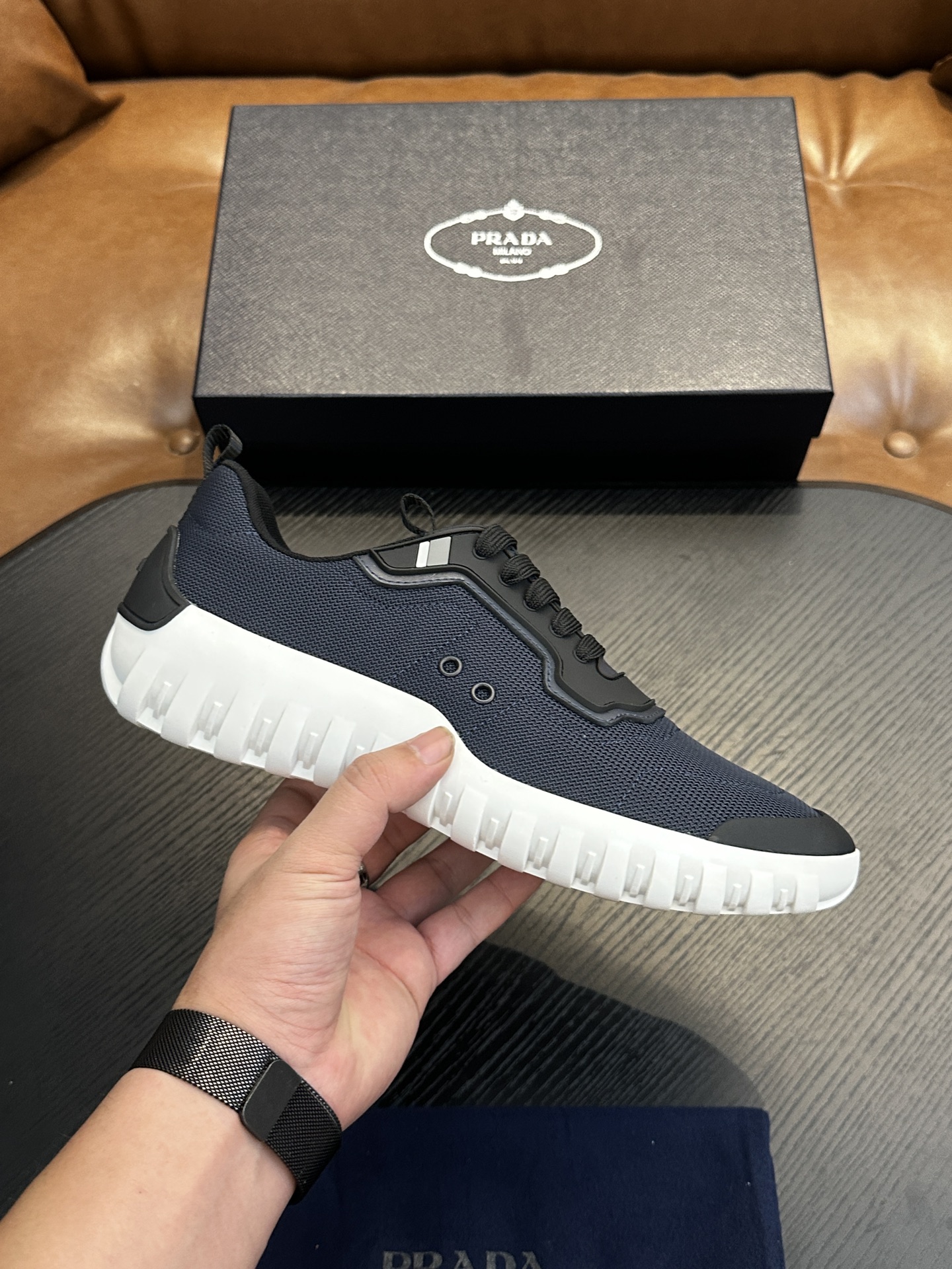 Prada New Men's Nylon Fabric Sneakers