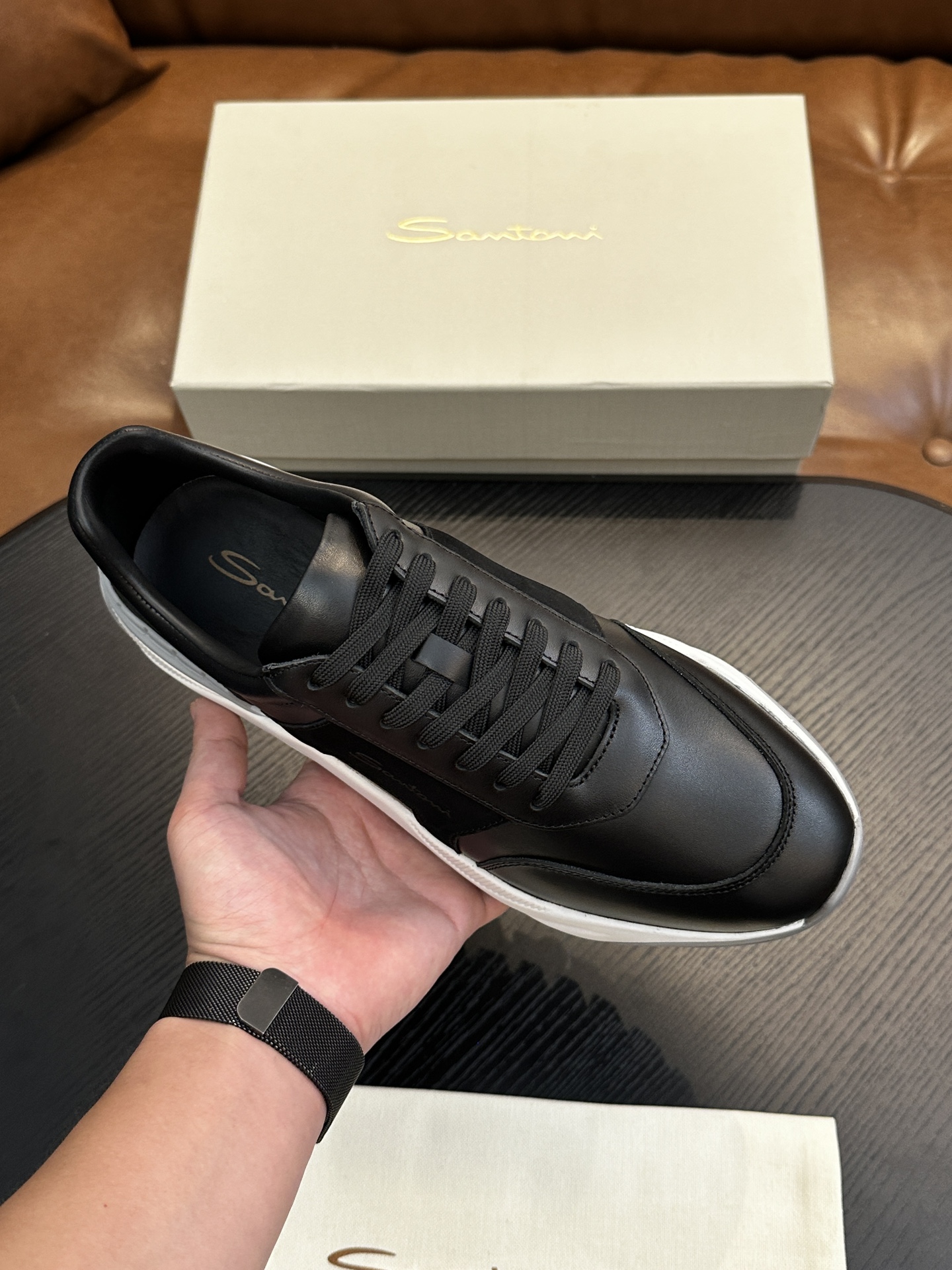 Santoni Italian Handcrafted Calfskin Men's Shoes