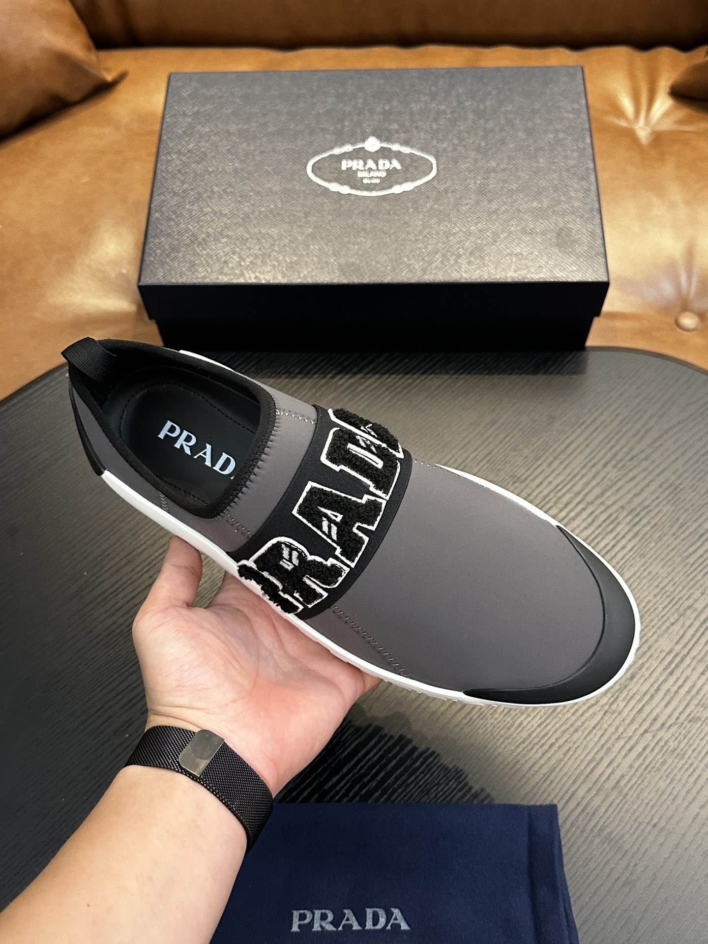 Prada New Men's Nylon Fabric Sneakers