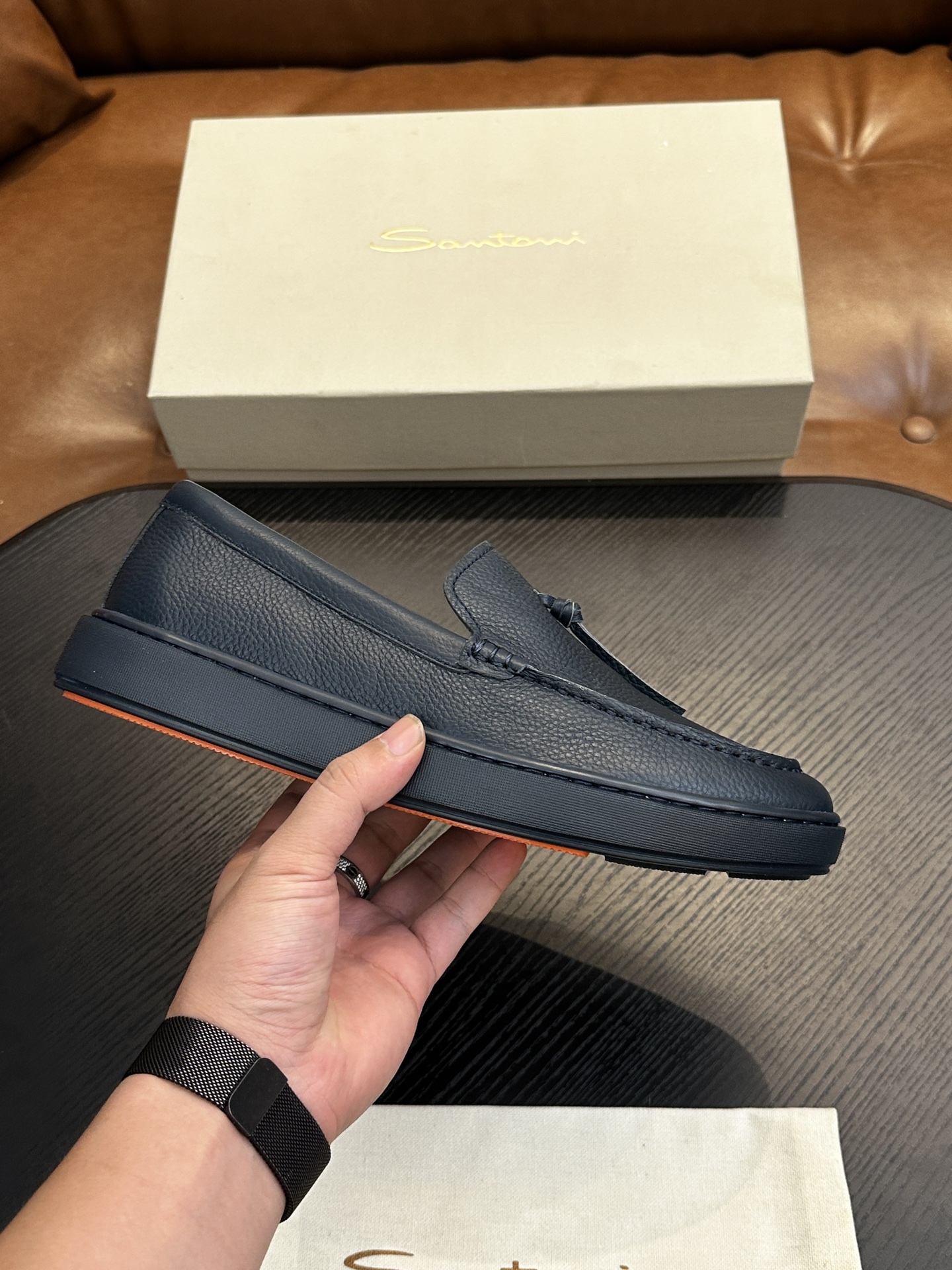 Santoni Italian Handcrafted Calfskin Men's Shoes