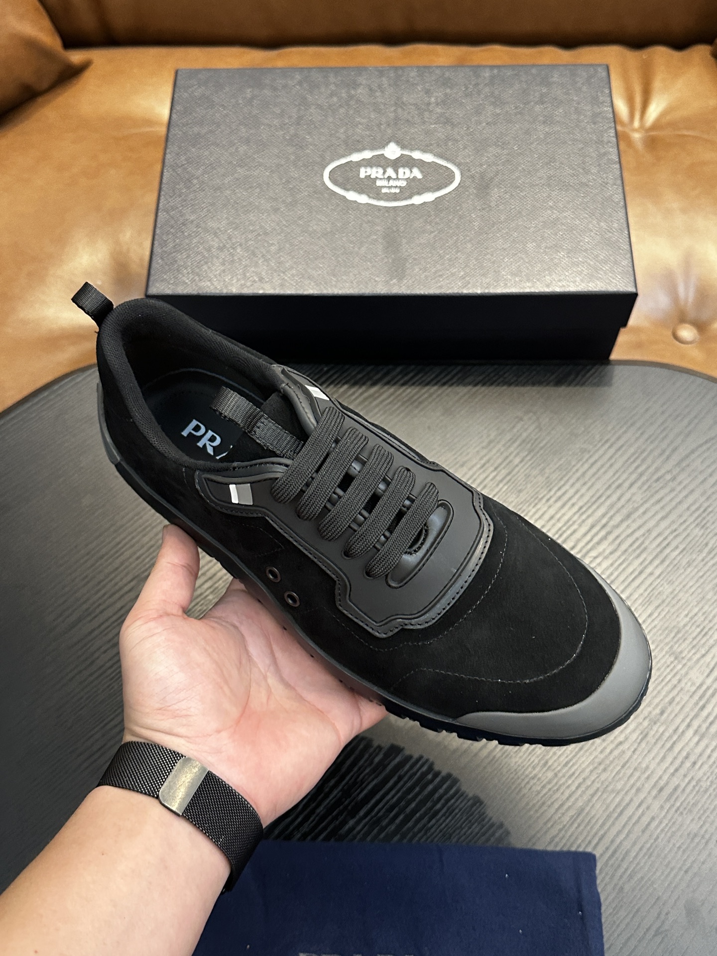 Prada New Men's Nylon Fabric Sneakers