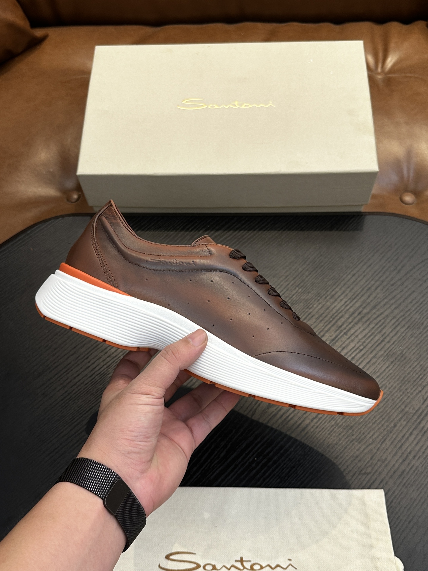 Santoni Italian Handcrafted Calfskin Men's Shoes