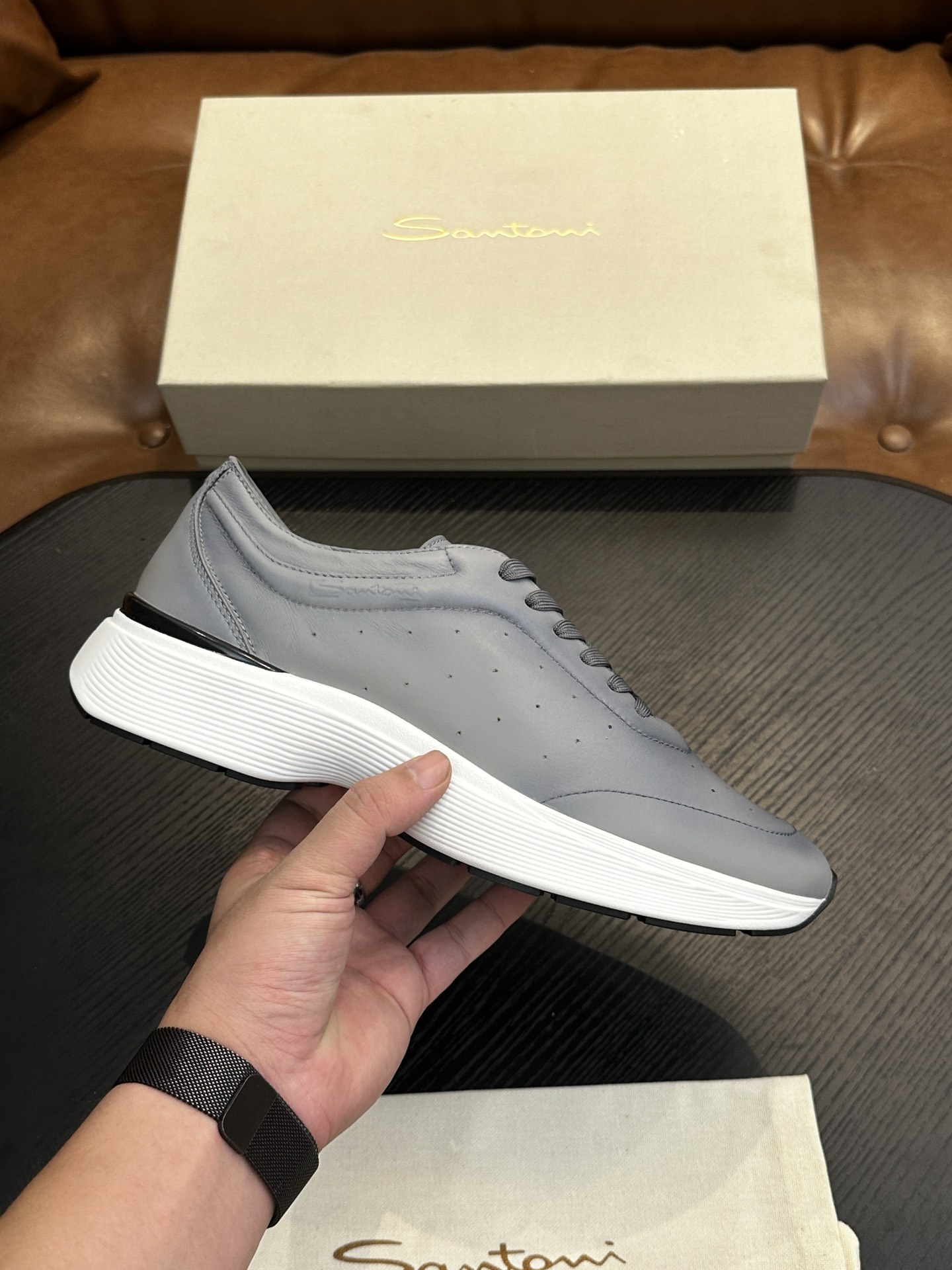 Santoni Italian Handcrafted Calfskin Men's Shoes