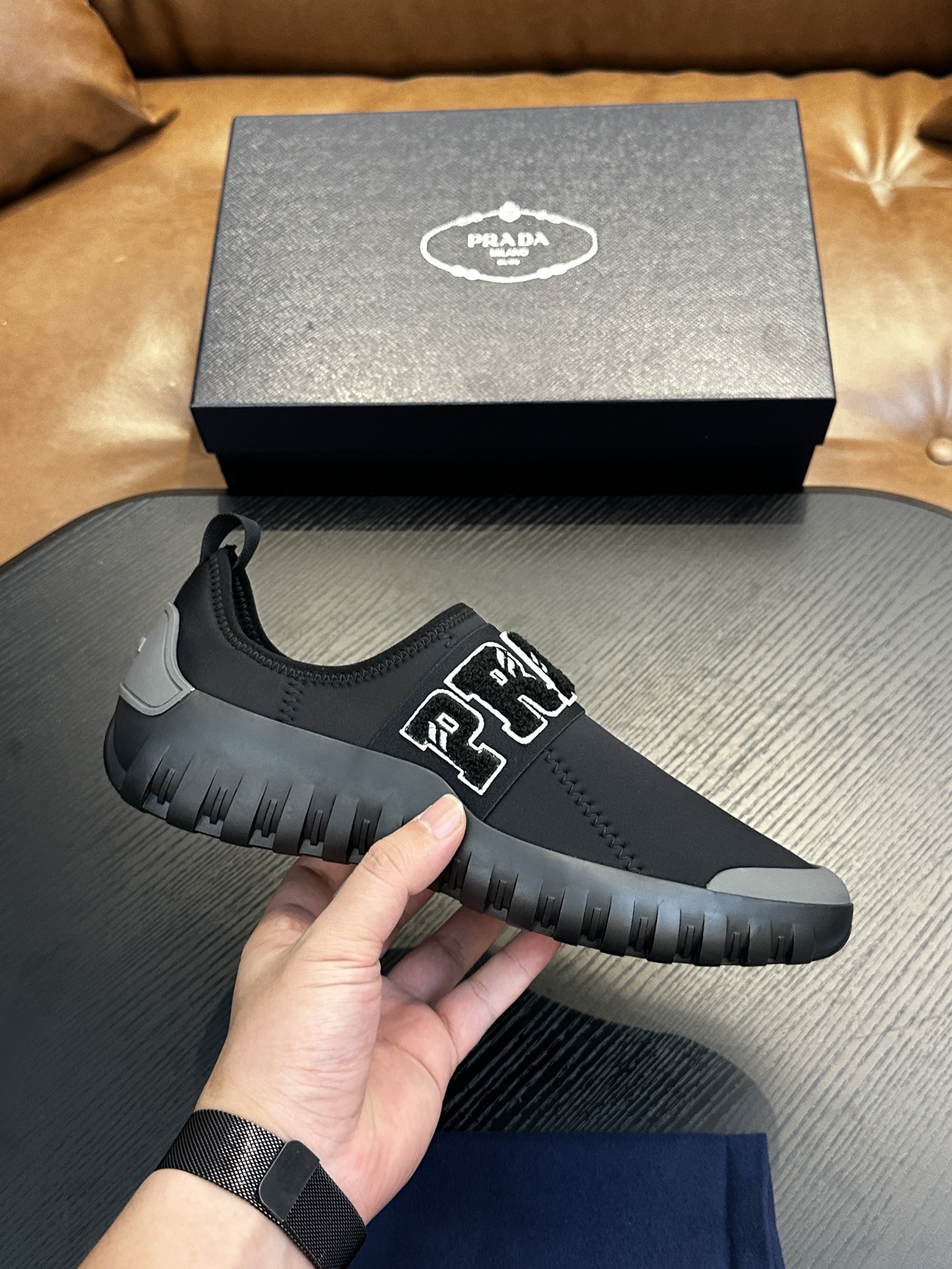 Prada New Men's Nylon Fabric Sneakers