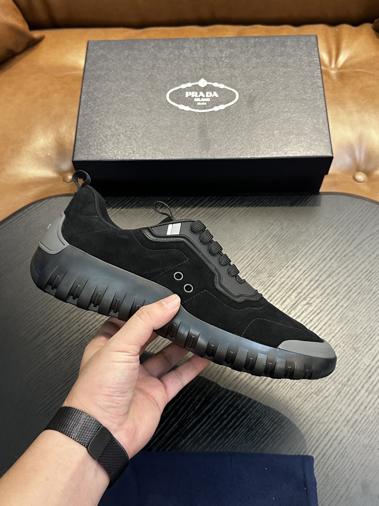 Prada New Men's Nylon Fabric Sneakers