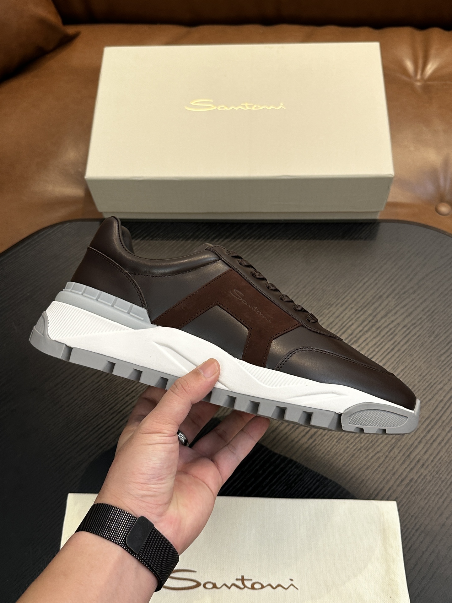 Santoni Italian Handcrafted Calfskin Men's Shoes