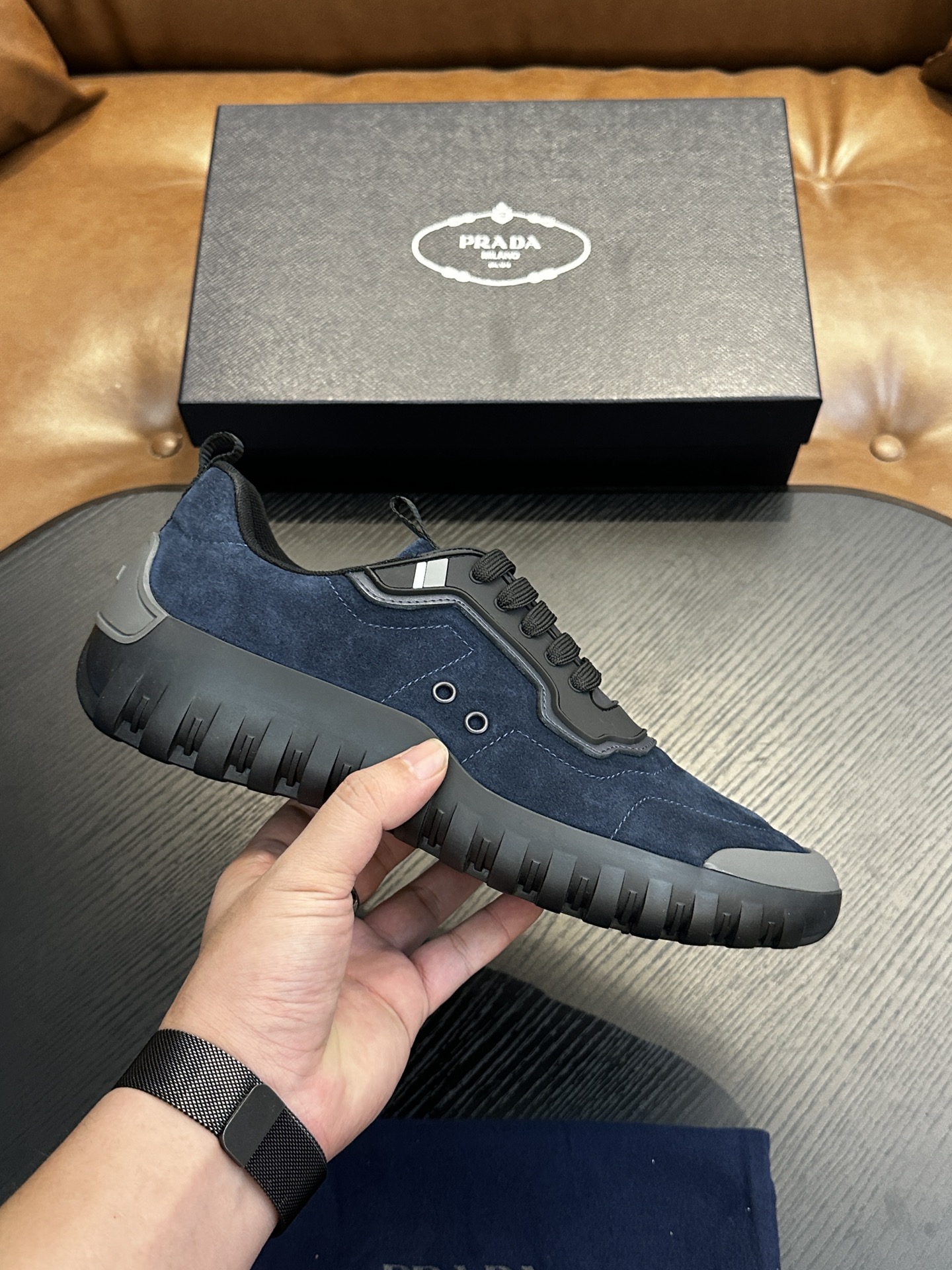 Prada New Men's Nylon Fabric Sneakers