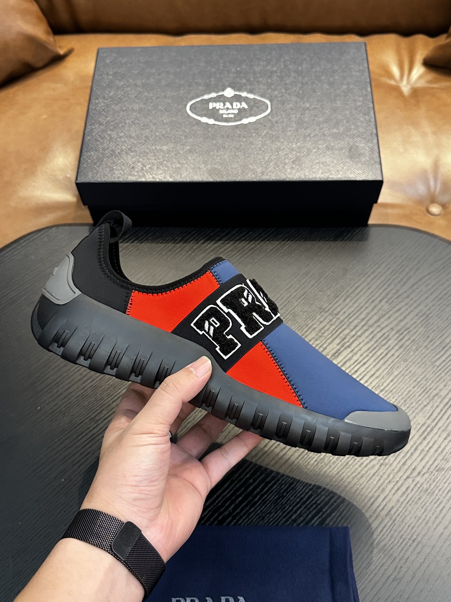 Prada New Men's Nylon Fabric Sneakers