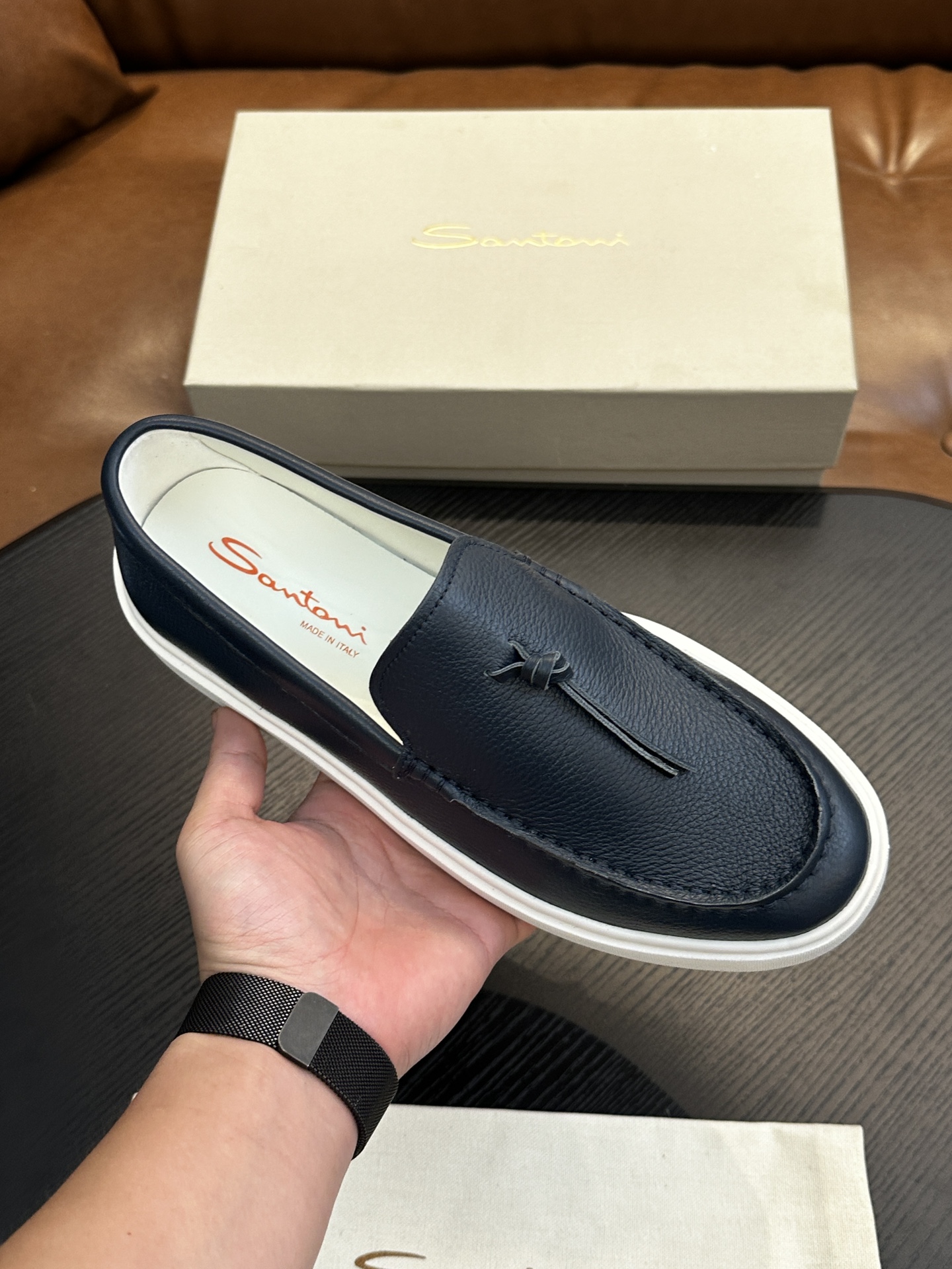 Santoni Italian Handcrafted Calfskin Men's Shoes