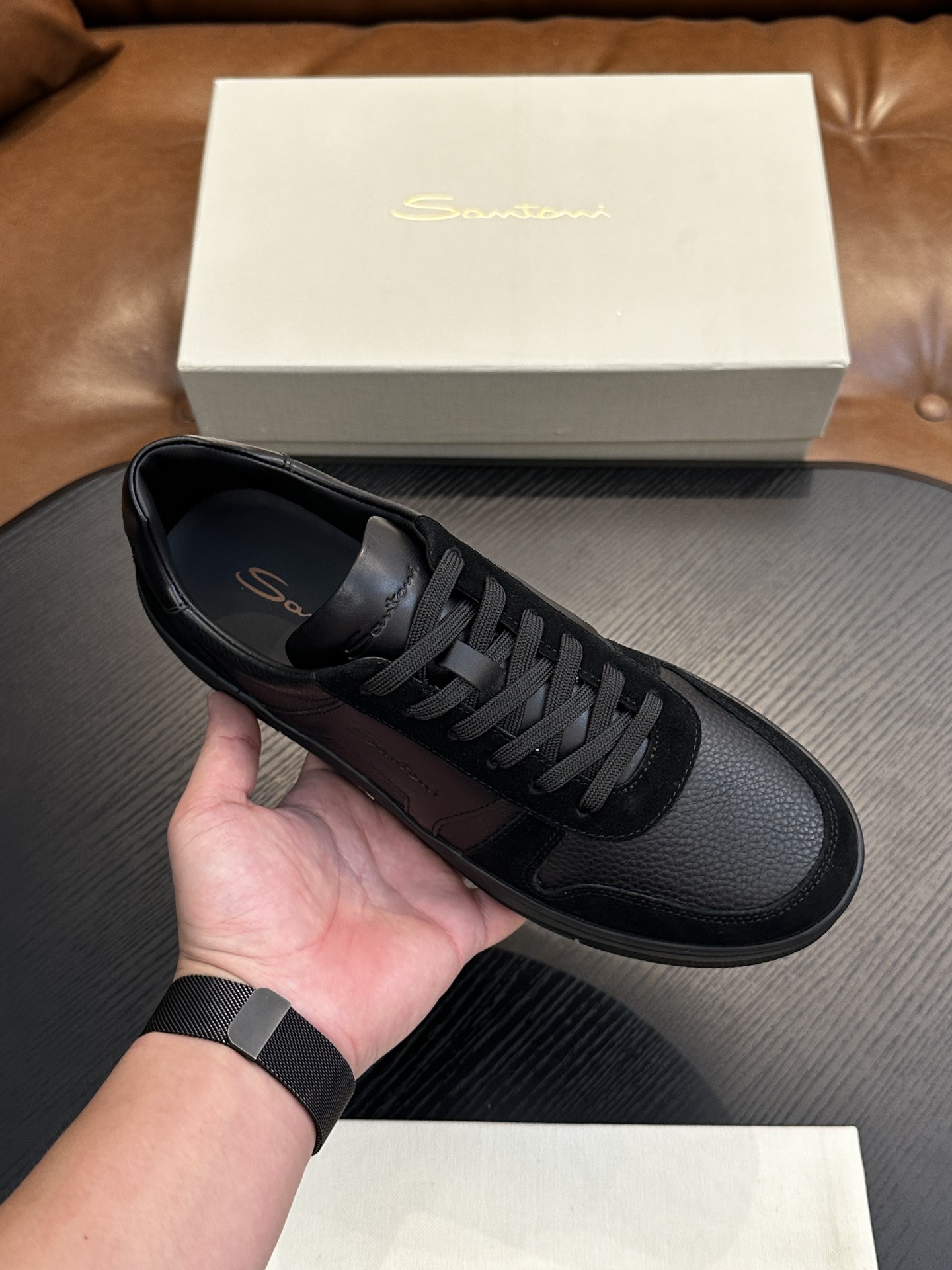 Santoni Italian Handcrafted Calfskin Men's Shoes