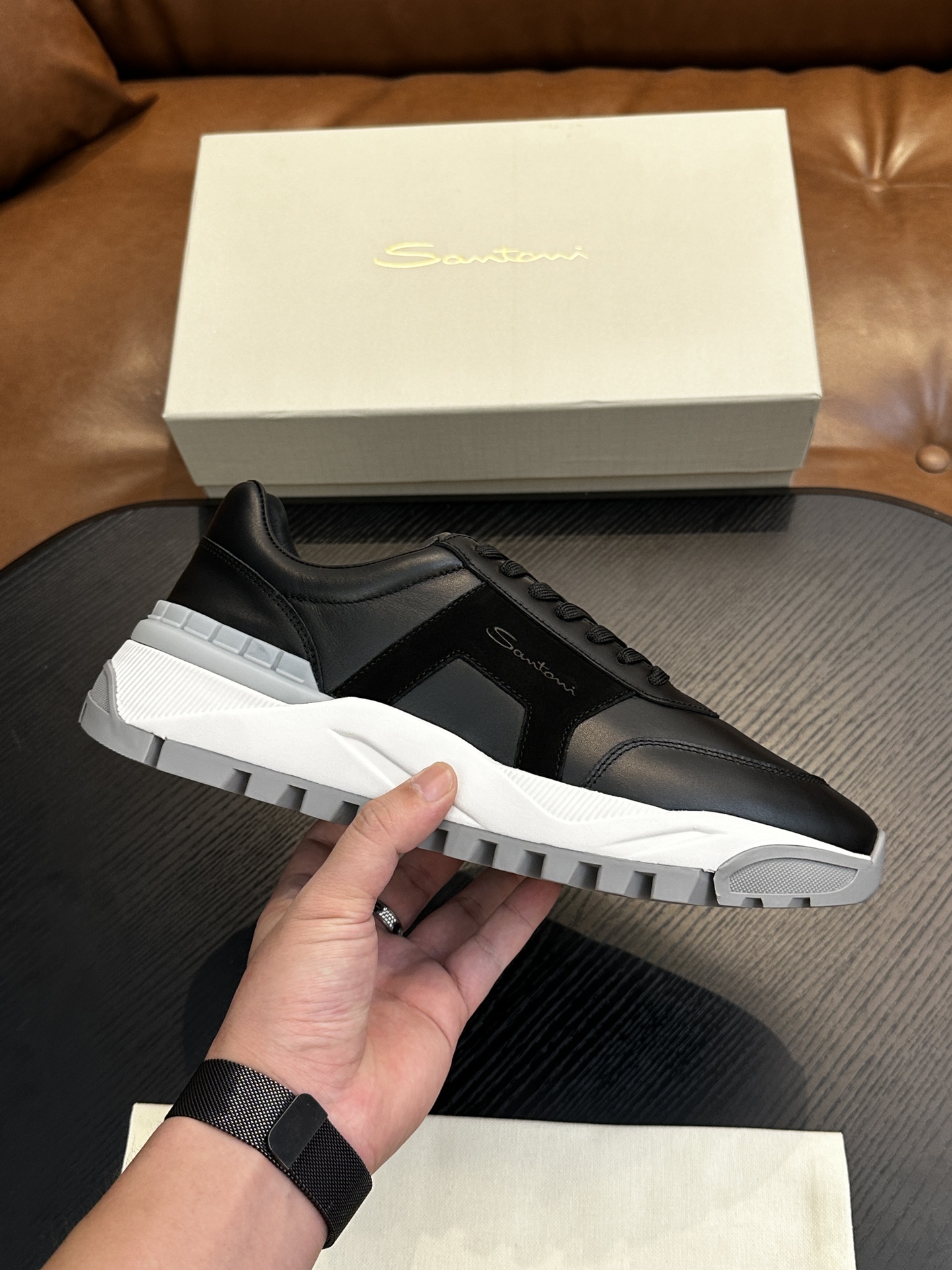 Santoni Italian Handcrafted Calfskin Men's Shoes