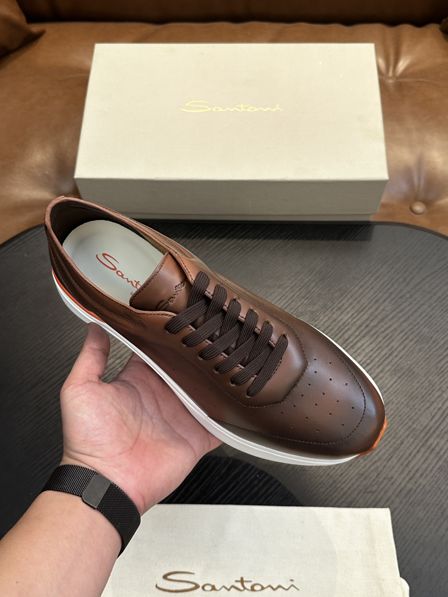 Santoni Italian Handcrafted Calfskin Men's Shoes