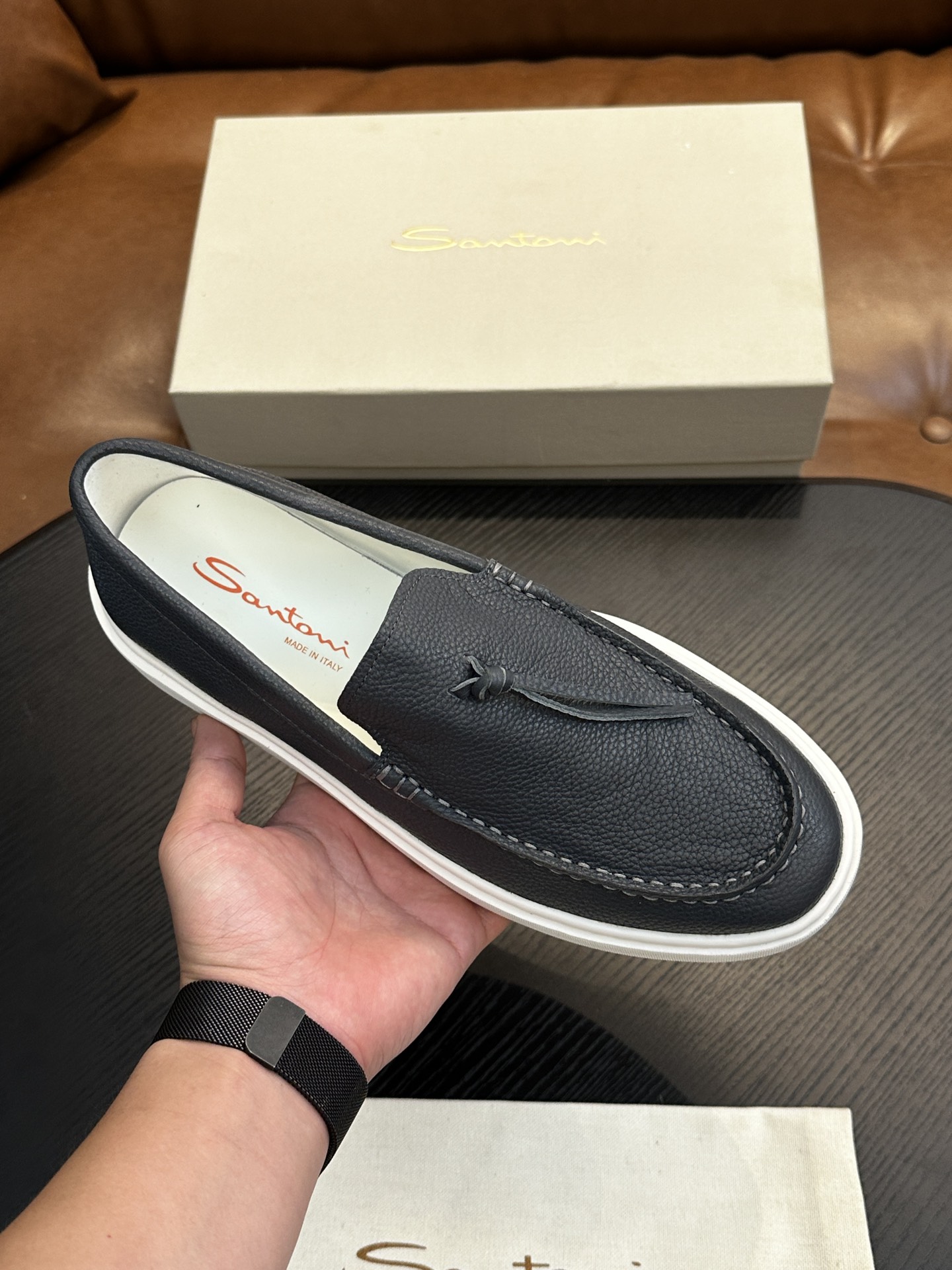 Santoni Italian Handcrafted Calfskin Men's Shoes