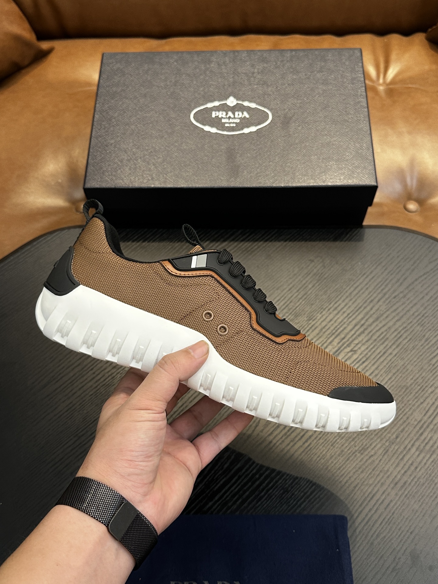 Prada New Men's Nylon Fabric Sneakers