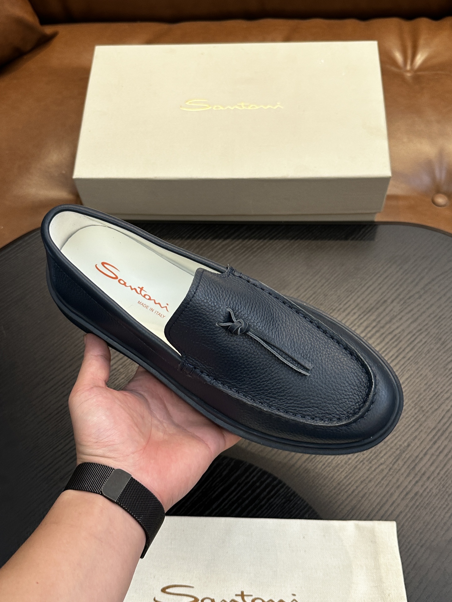 Santoni Italian Handcrafted Calfskin Men's Shoes