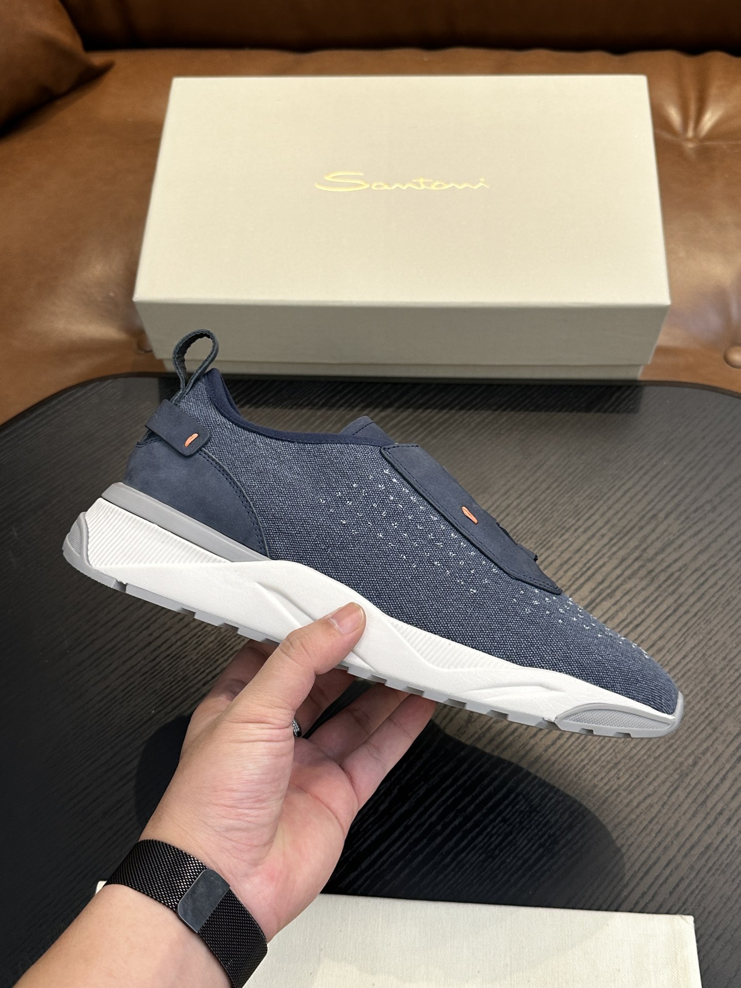 Santoni Italian Handcrafted Calfskin Men's Shoes