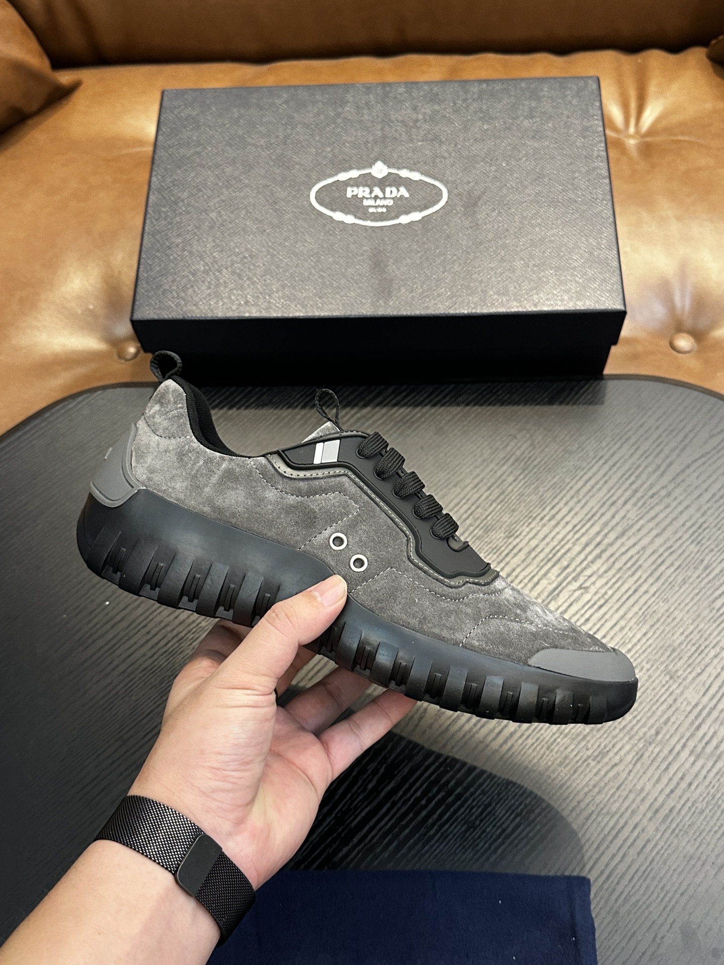 Prada New Men's Nylon Fabric Sneakers