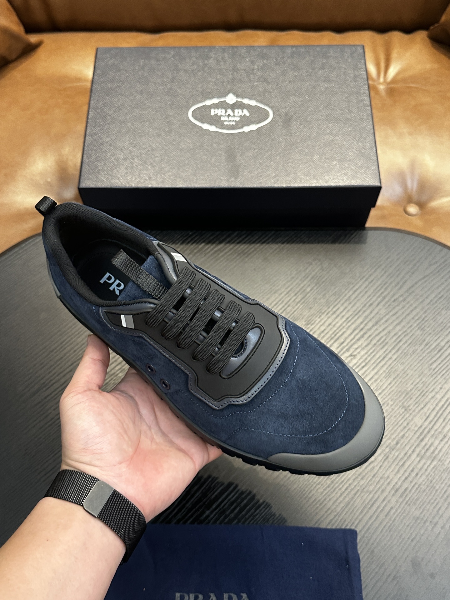 Prada New Men's Nylon Fabric Sneakers