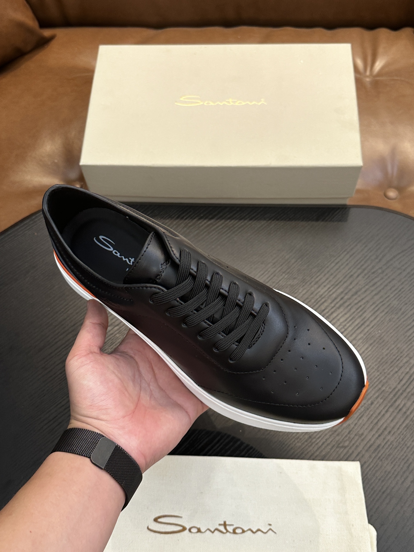 Santoni Italian Handcrafted Calfskin Men's Shoes