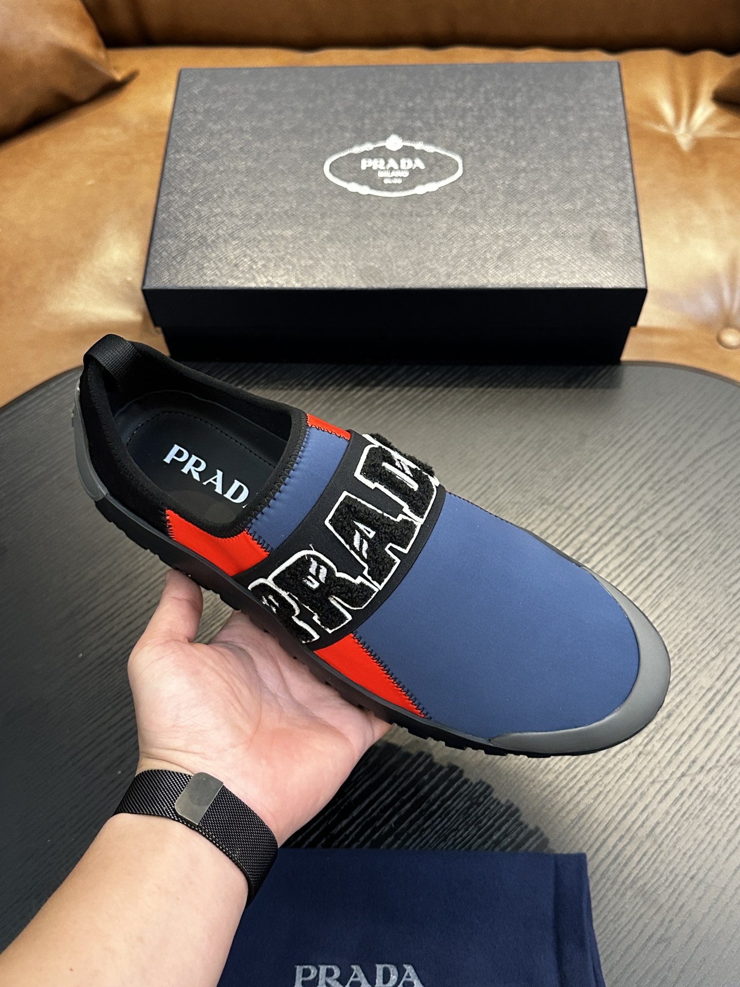 Prada New Men's Nylon Fabric Sneakers