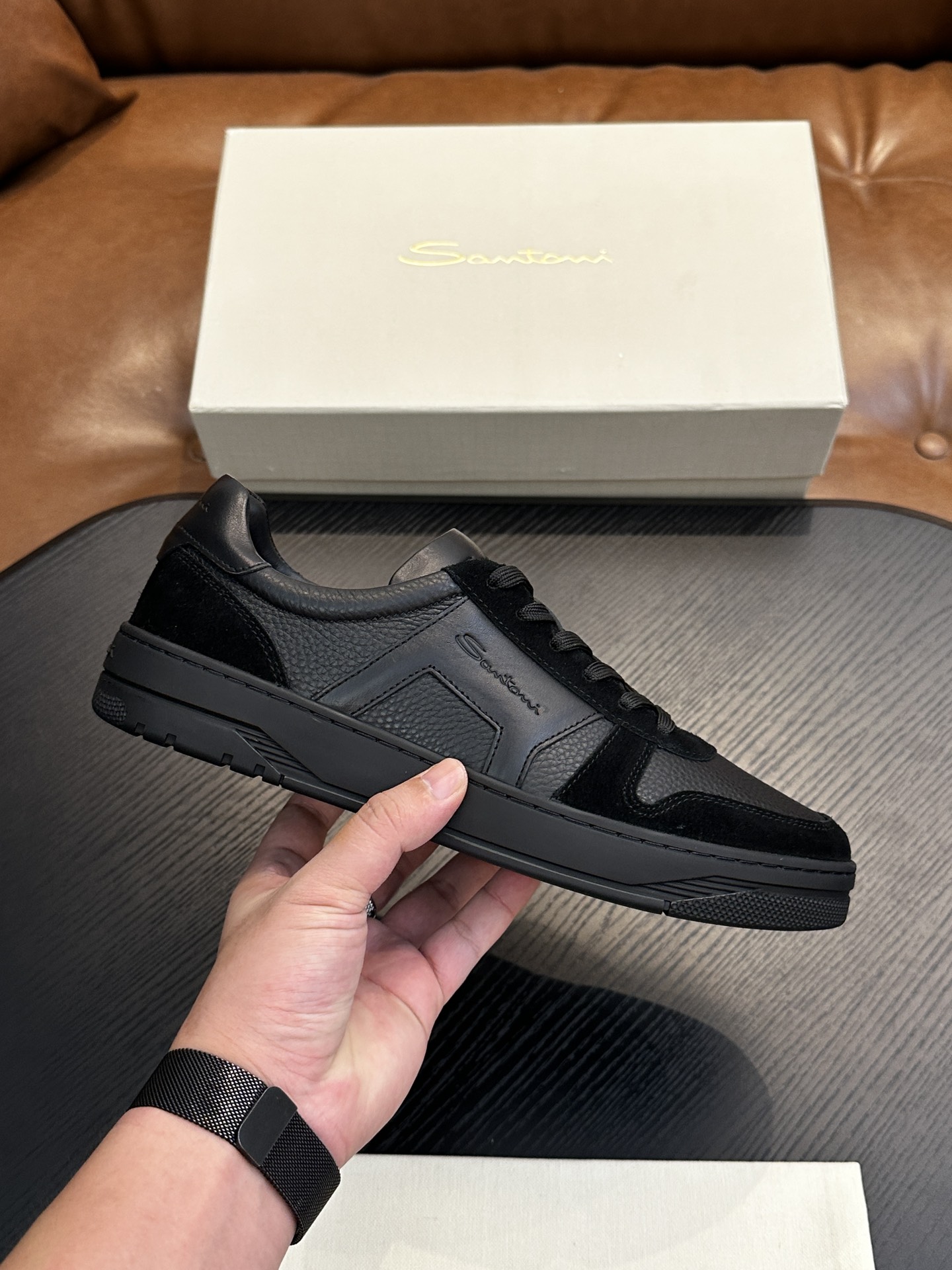 Santoni Italian Handcrafted Calfskin Men's Shoes