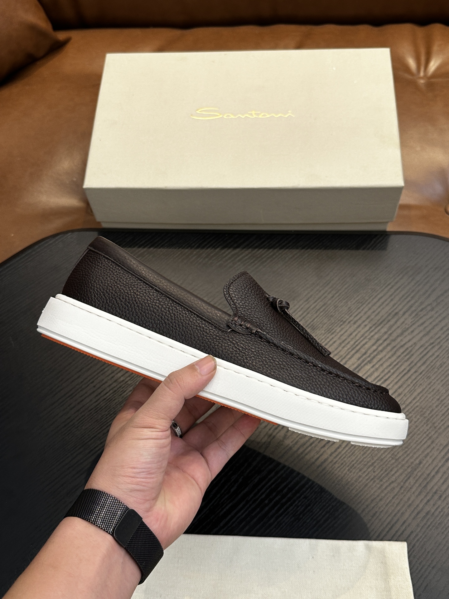 Santoni Italian Handcrafted Calfskin Men's Shoes