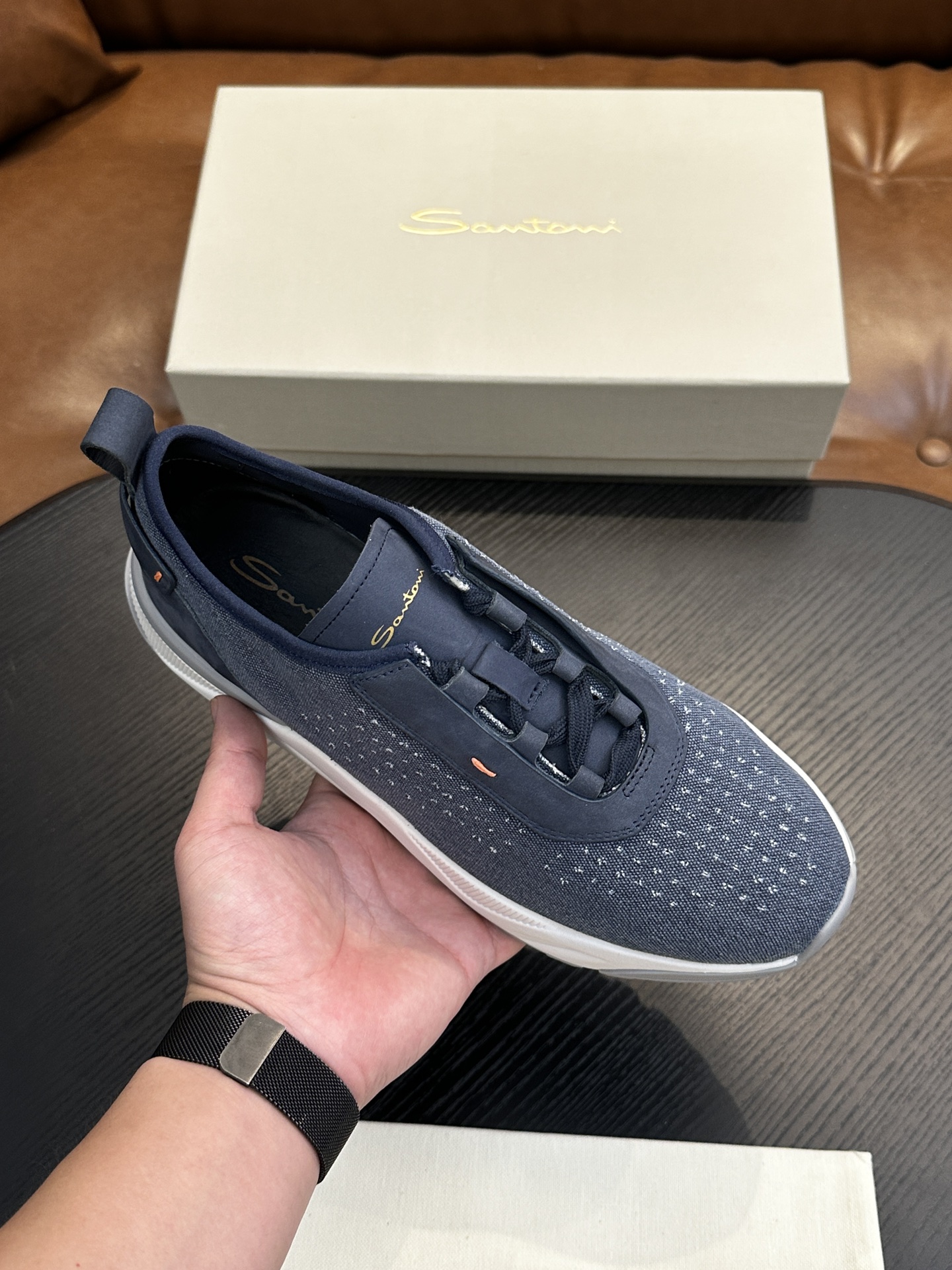 Santoni Italian Handcrafted Calfskin Men's Shoes