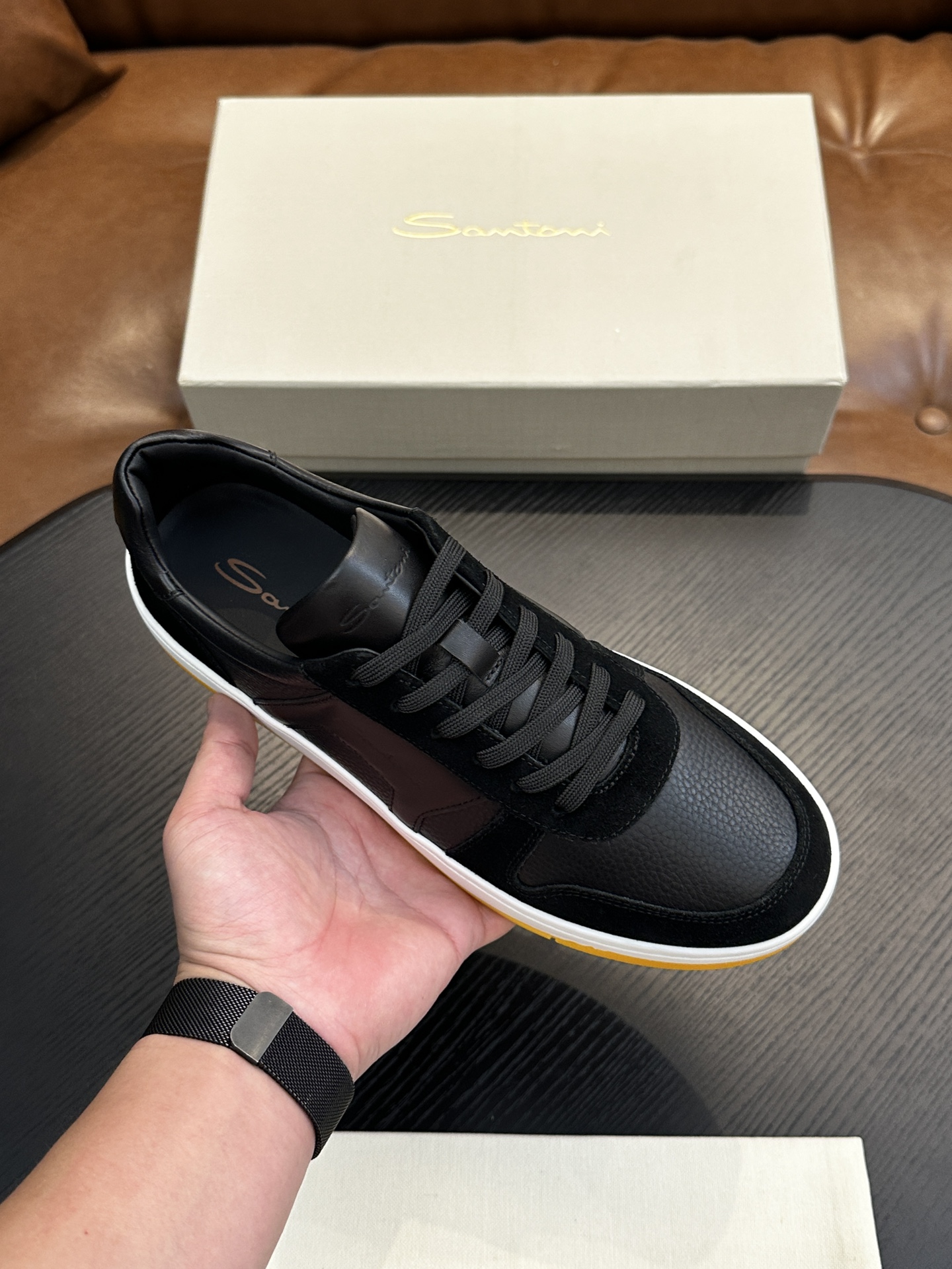 Santoni Italian Handcrafted Calfskin Men's Shoes