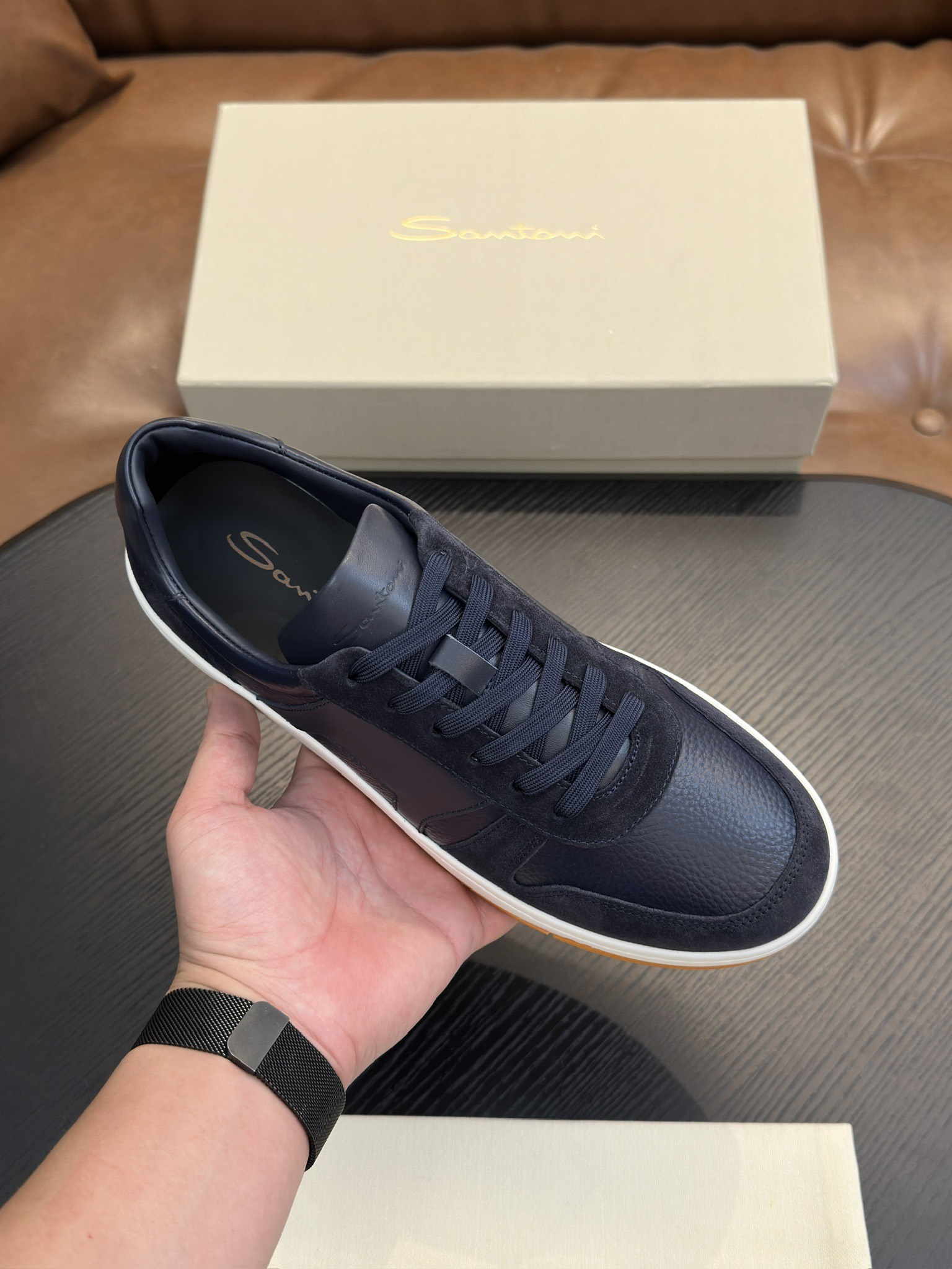 Santoni Italian Handcrafted Calfskin Men's Shoes