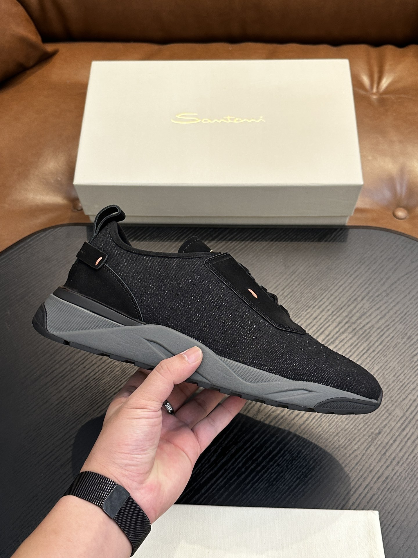 Santoni Italian Handcrafted Calfskin Men's Shoes