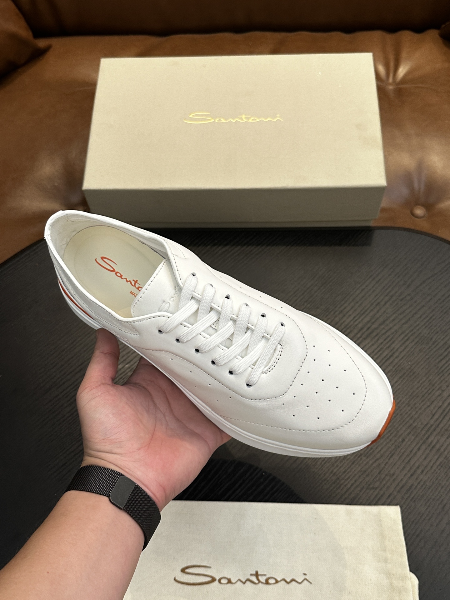 Santoni Italian Handcrafted Calfskin Men's Shoes