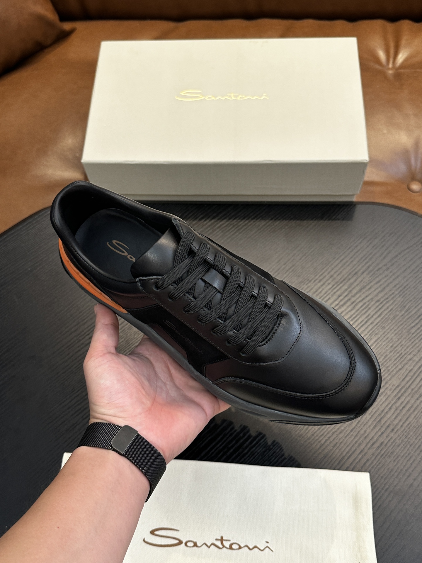 Santoni Italian Handcrafted Calfskin Men's Shoes
