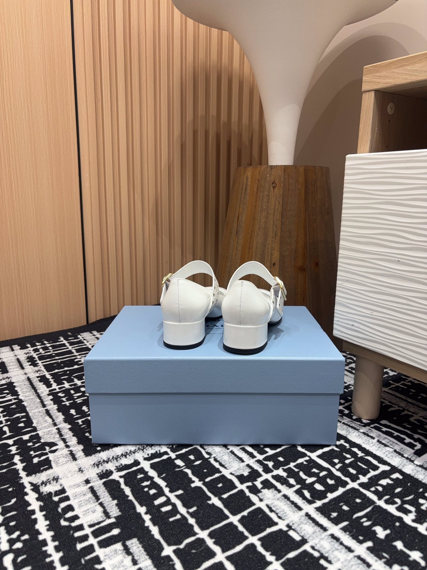 24Ss New Prada Mary Jane Chunky Heel Pumps