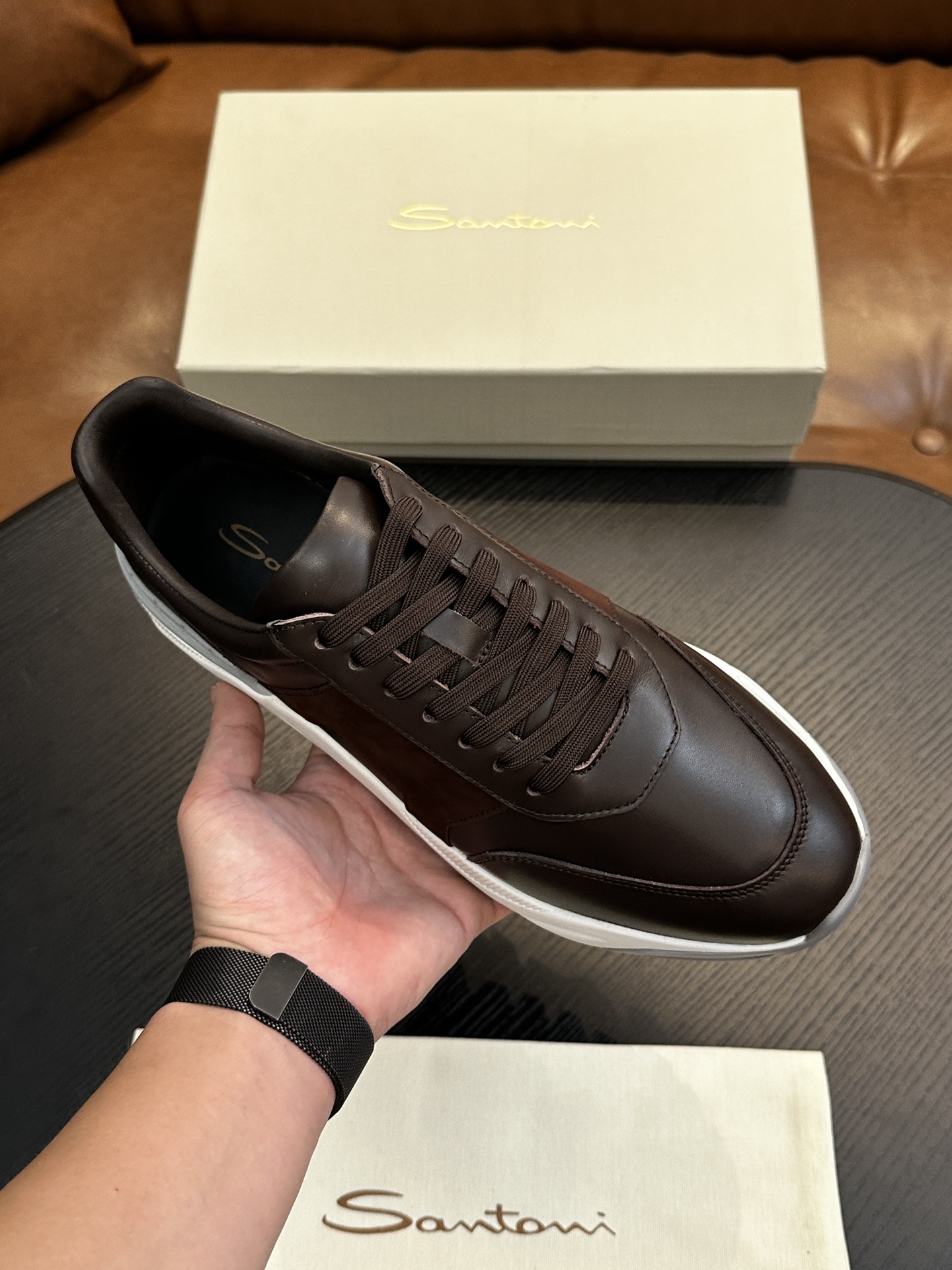 Santoni Italian Handcrafted Calfskin Men's Shoes