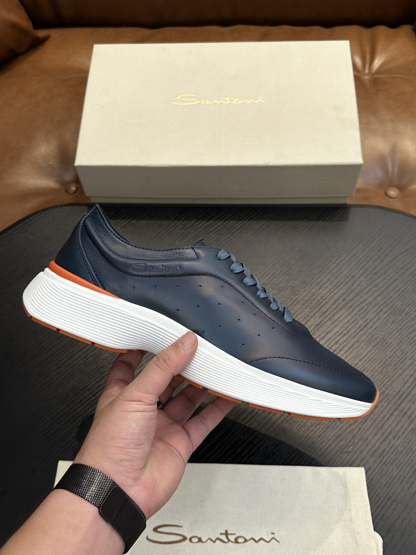 Santoni Italian Handcrafted Calfskin Men's Shoes