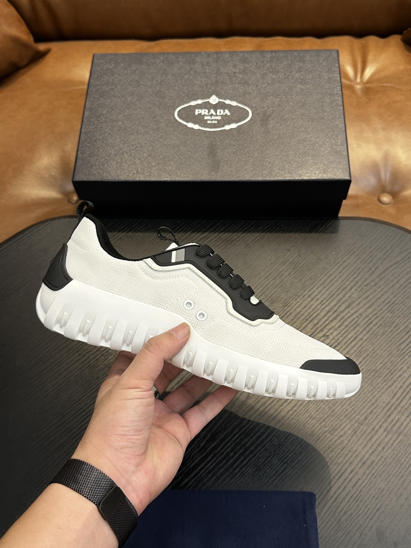 Prada New Men's Nylon Fabric Sneakers