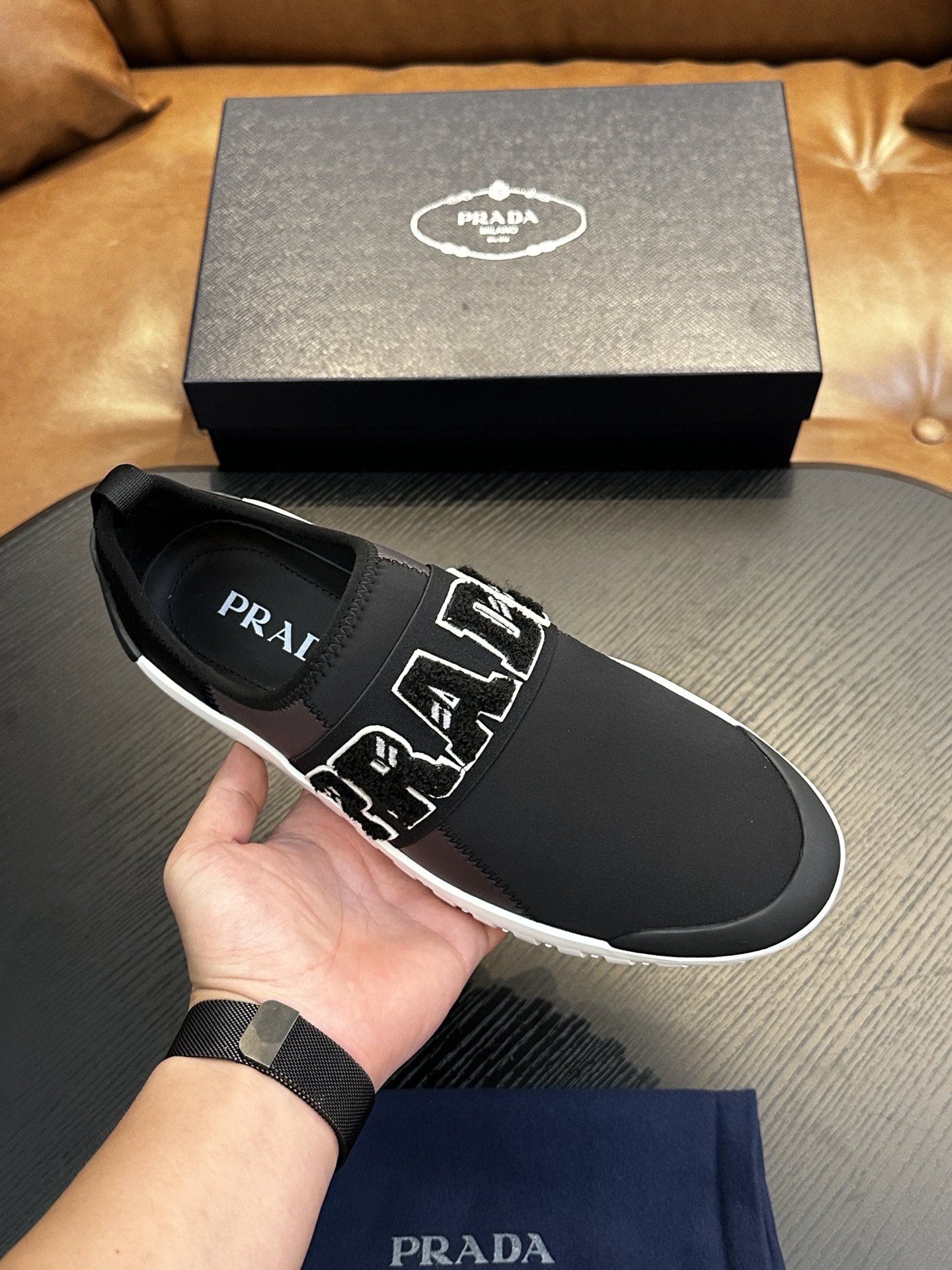 Prada New Men's Nylon Fabric Sneakers