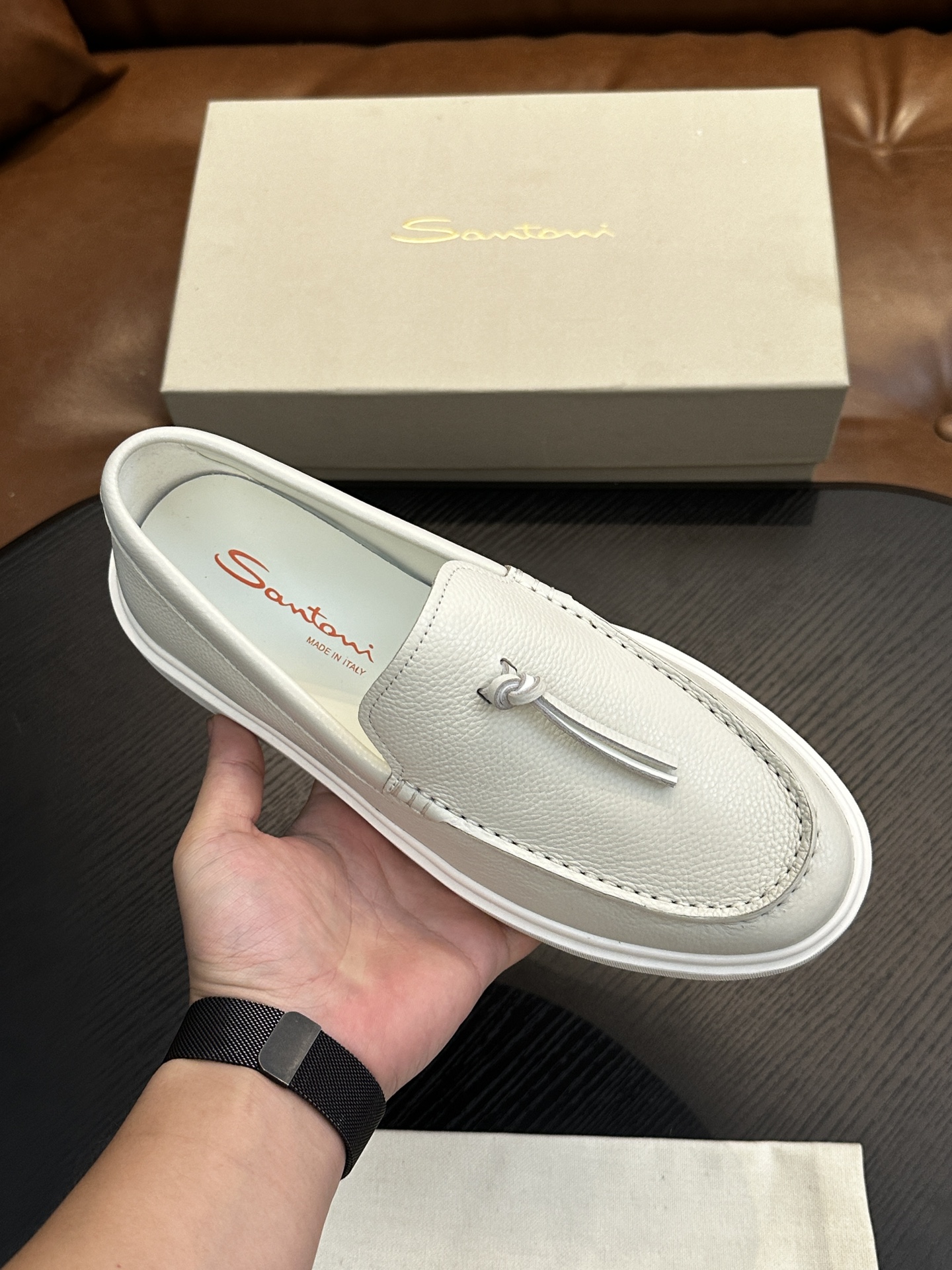 Santoni Italian Handcrafted Calfskin Men's Shoes