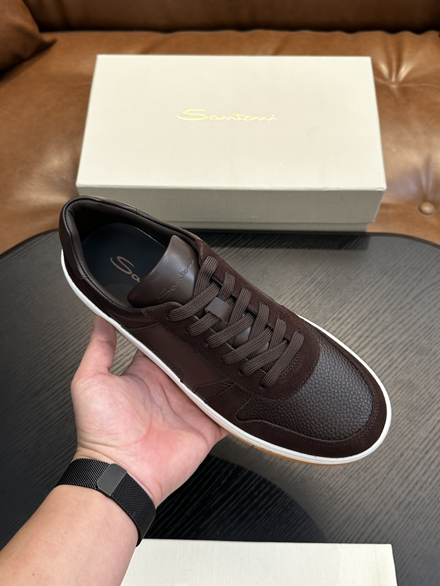 Santoni Italian Handcrafted Calfskin Men's Shoes