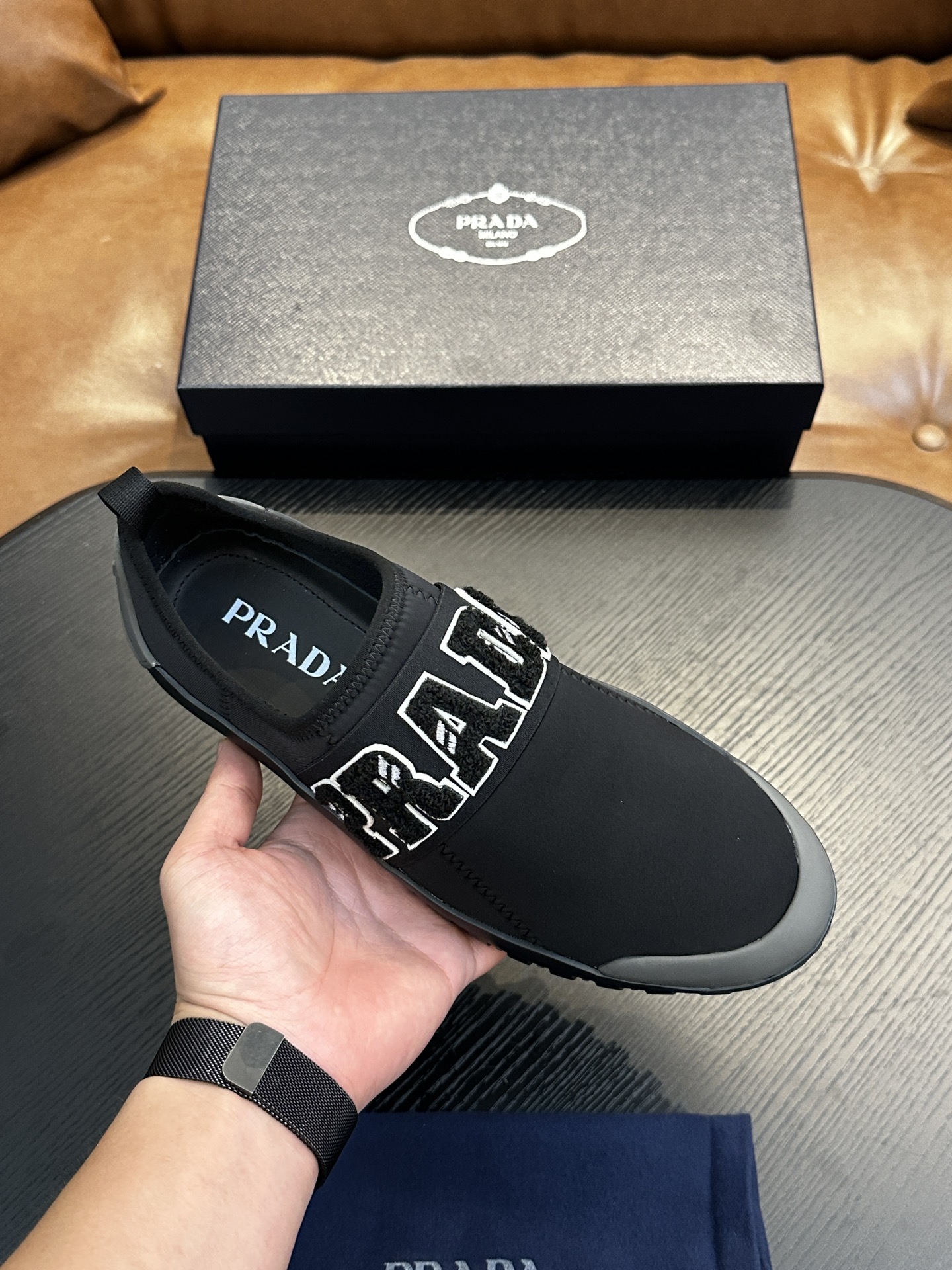 Prada New Men's Nylon Fabric Sneakers